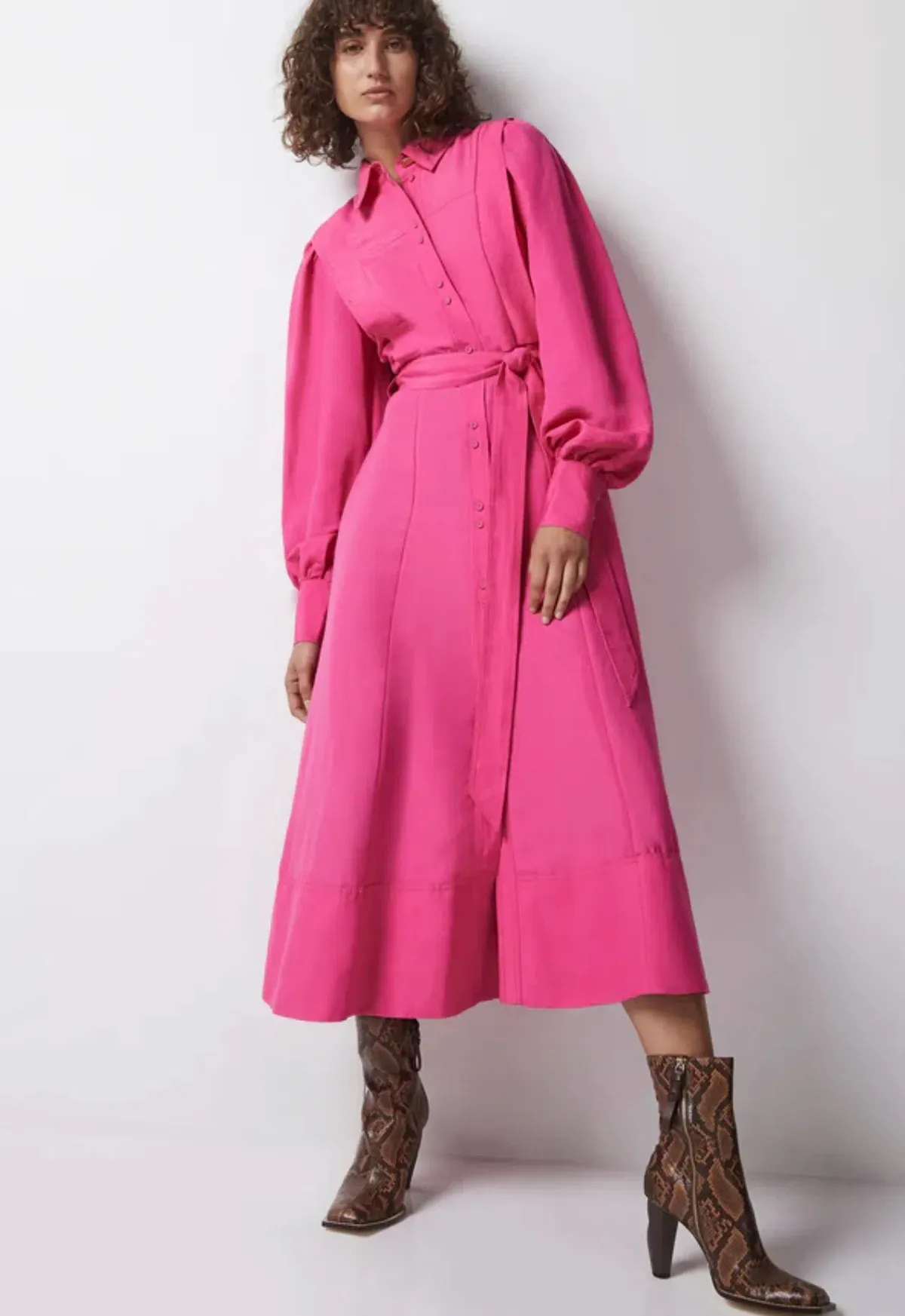 Aje Admiration Midi Shirt Dress Pink Size 10 - Image 1