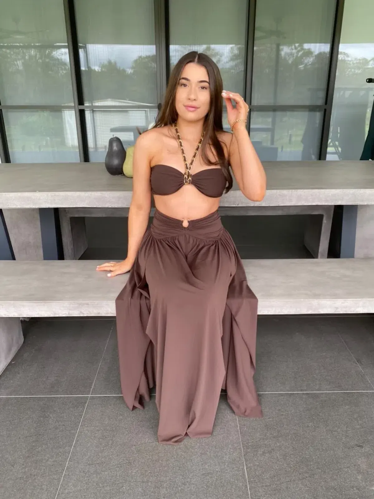 Bec & Bridge Joelene Top and Skirt Set Cognac Size 8  - Image 7