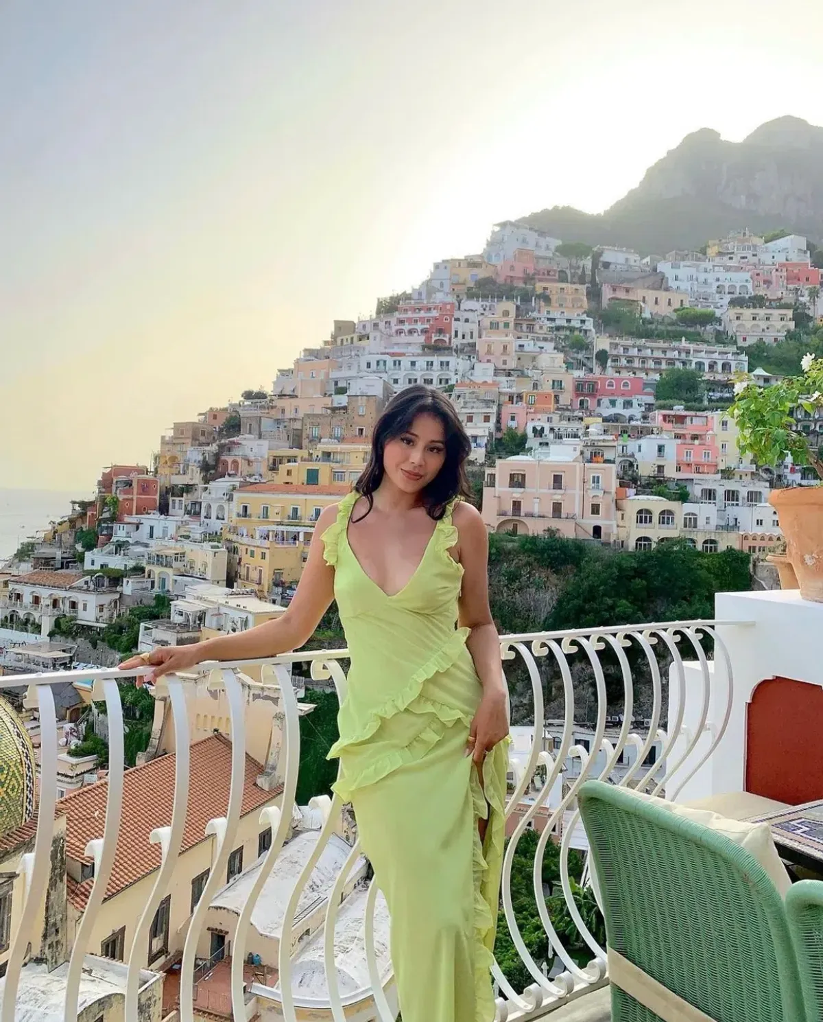 House of CB Pixie Ruffle Maxi Dress Lime Green Size 8 - Image 6