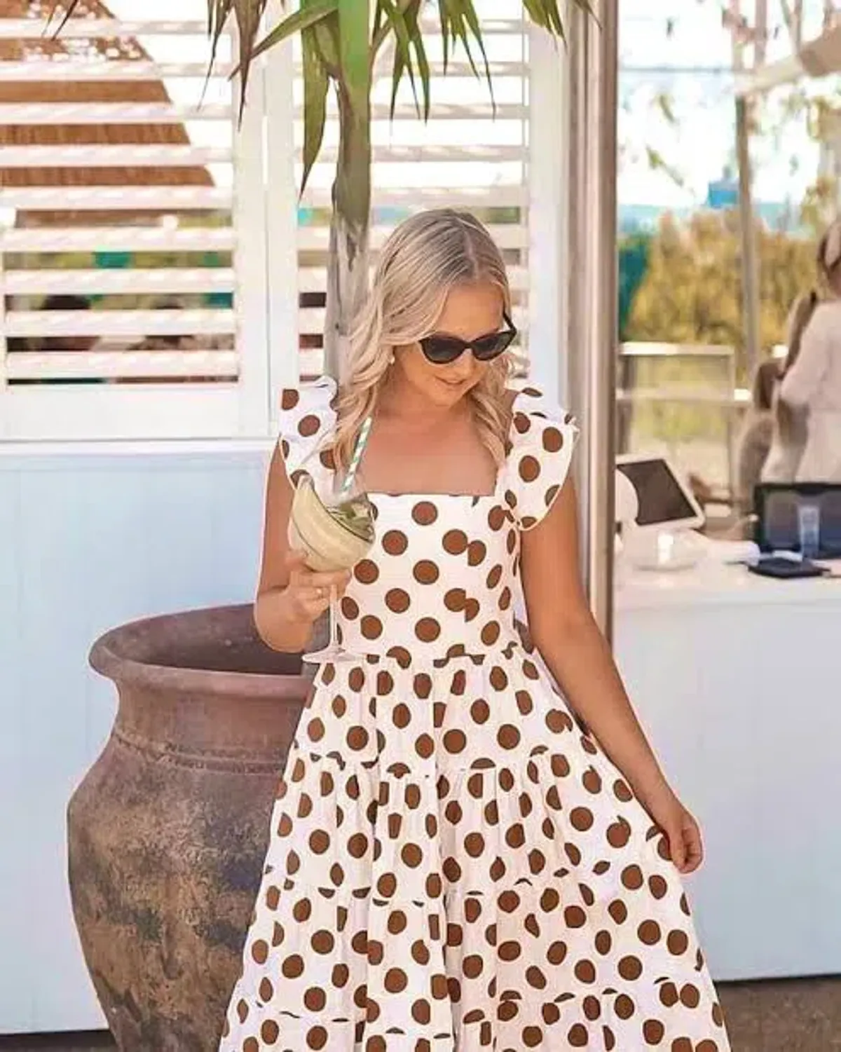 Mister Zimi Gabrielle Dress Tan Spot Size 12 - Image 3