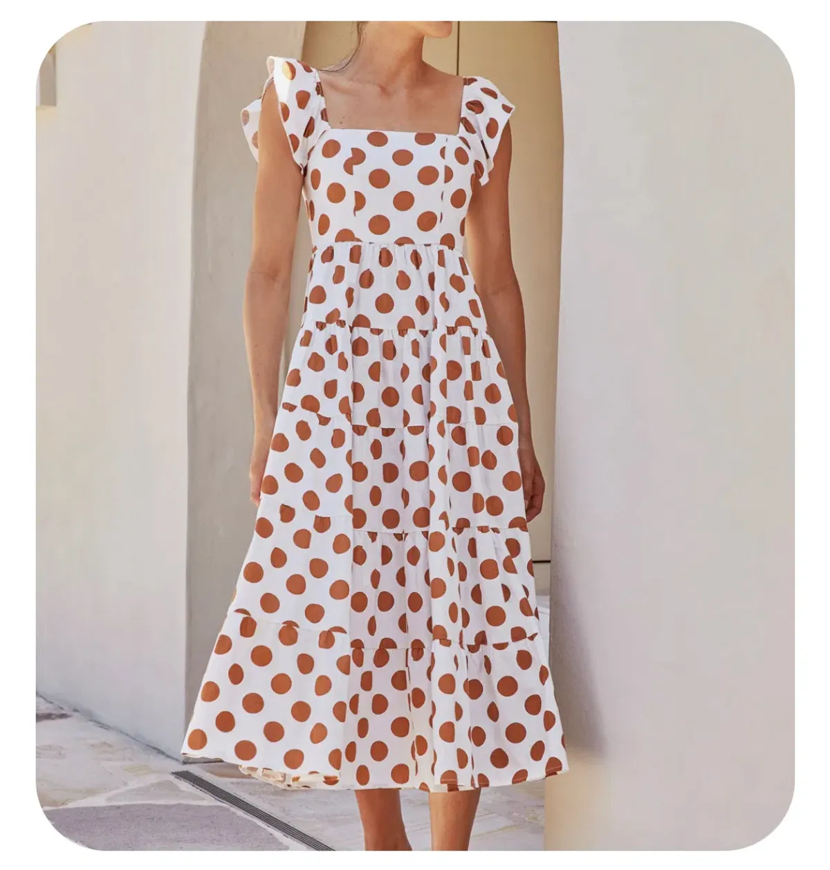 Mister Zimi Gabrielle Dress Tan Spot Size 12 - Image 1