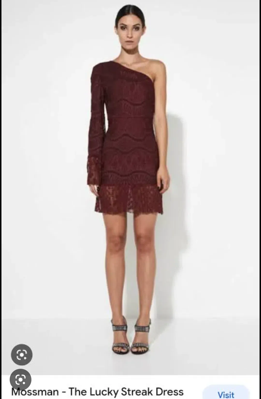Mossman The Lucky Streak Dress Burgundy Size 6 for rent on The Volte - main image