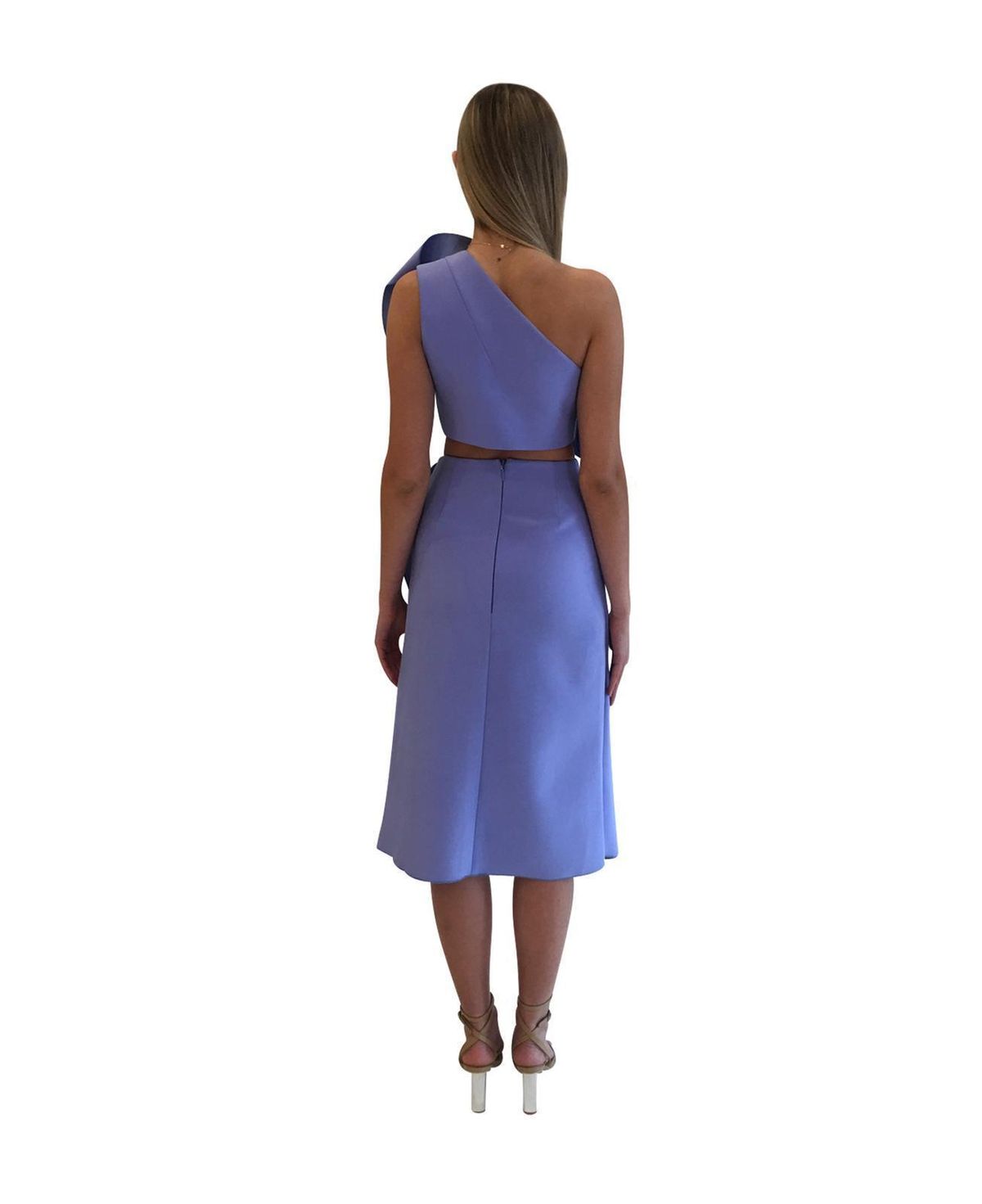 Acler Fincher Top and Midi Skirt Set Empire Blue Size 8 - Image 3