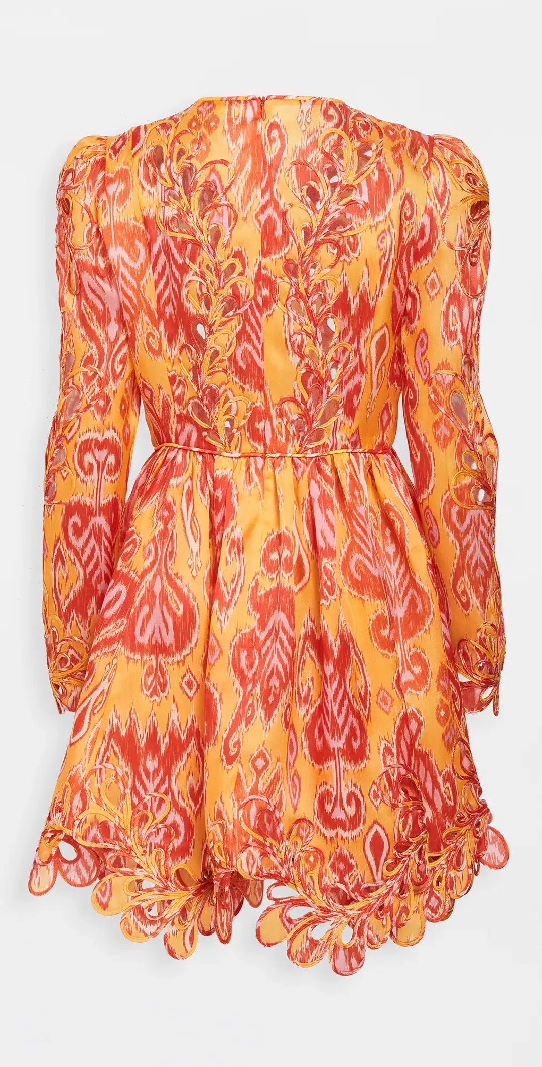 Zimmermann Brightside Rouleaux Mini Dress Gold Ikat Size 1 / Au 10 for rent on The Volte - main image