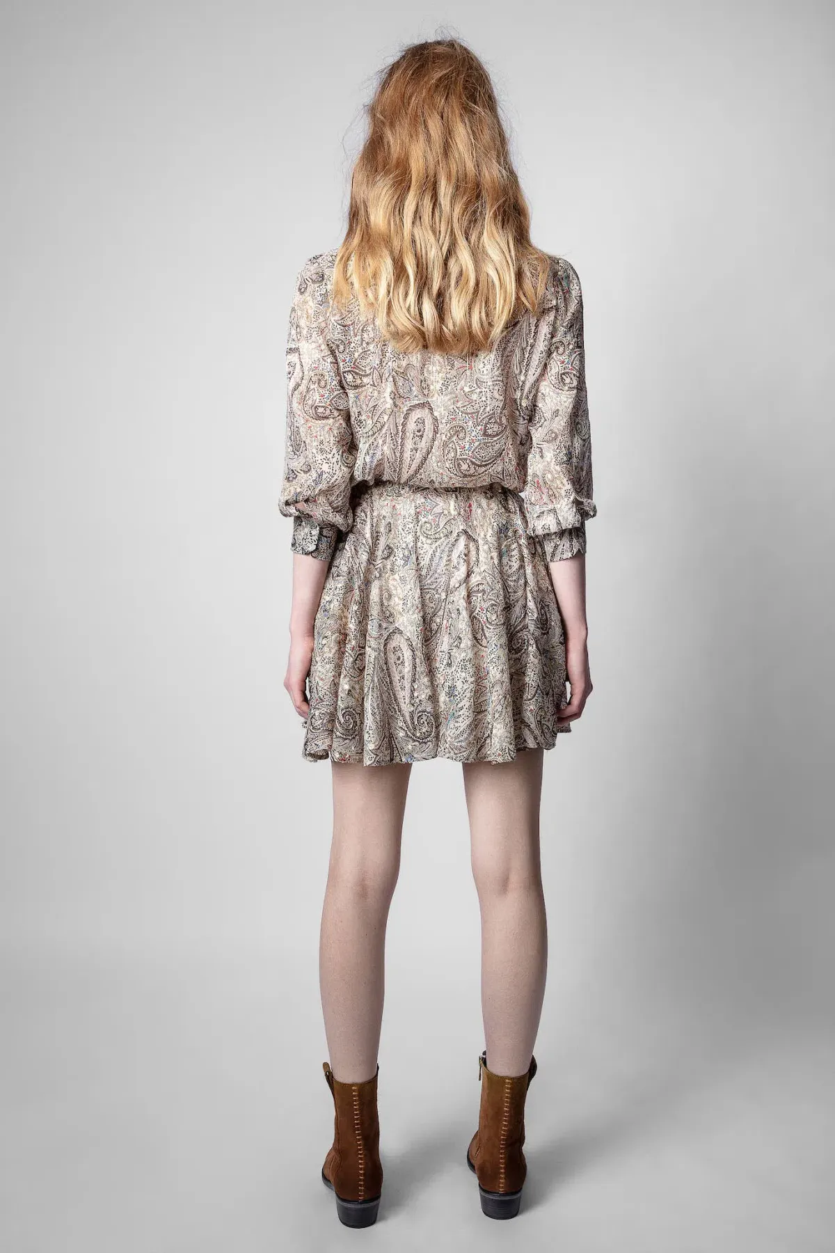 Zadig and Voltaire Ranil Peacock Silk Dress Print Size 10 - Image 3
