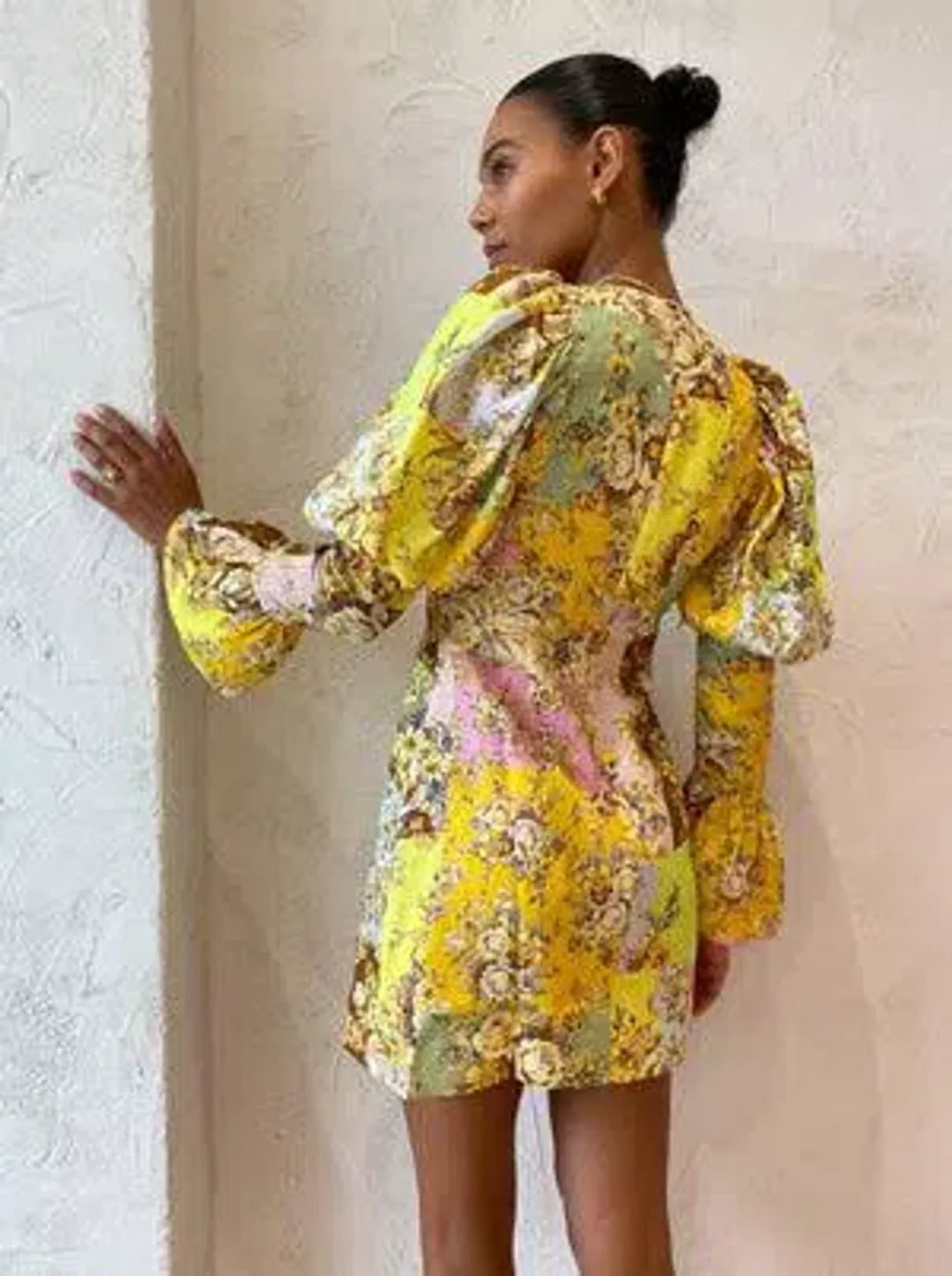 Alemais Matilde Puff Sleeve Mini Dress Multi Size 6 for rent on The Volte - main image