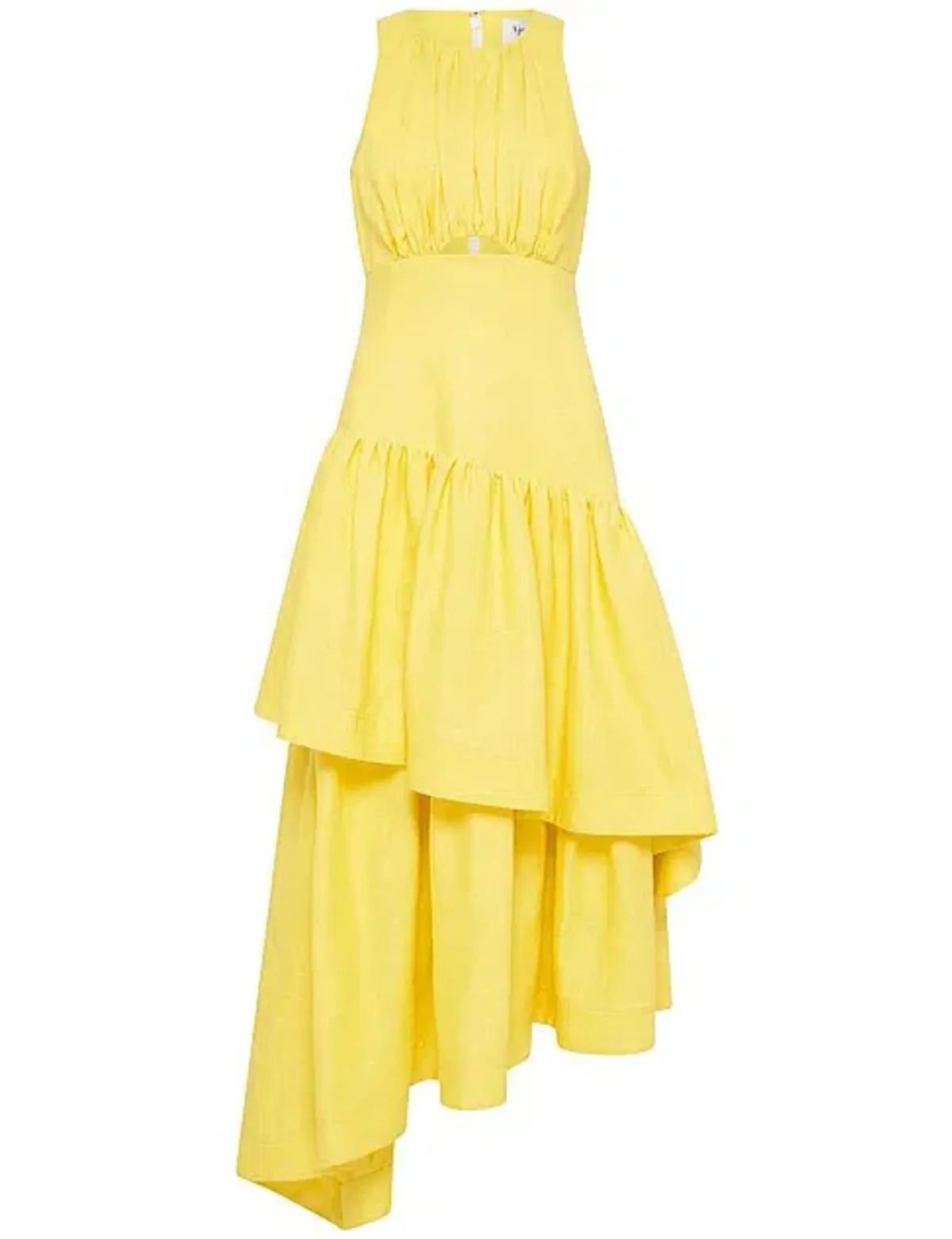 Aje Caliente Tiered  Cut Out Dress Daisy Yellow Size 8  - Image 3