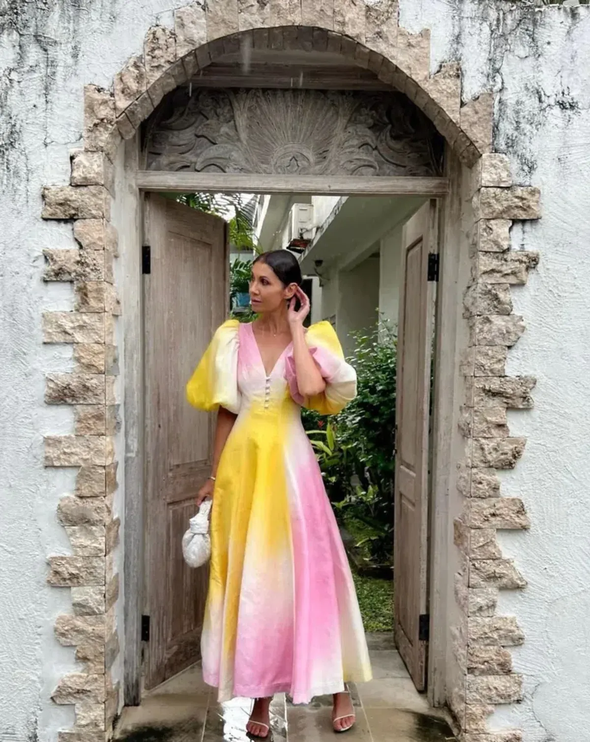 Aje Cloud Burst Midi Dress Tie Dye Print Size 6 - Image 1