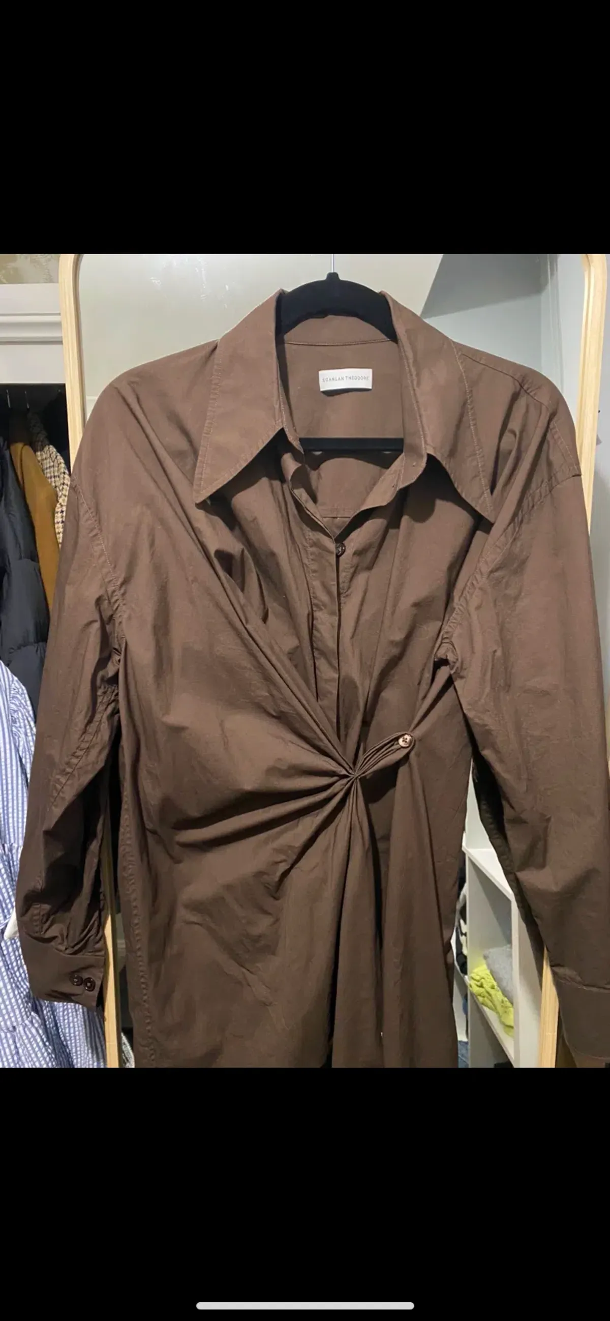 Scanlan Theodore Cotton Wrap Dress Brown Size 8  - Image 2