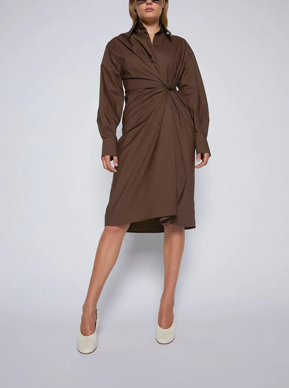Scanlan Theodore Cotton Wrap Dress Brown Size 8  - Image 1