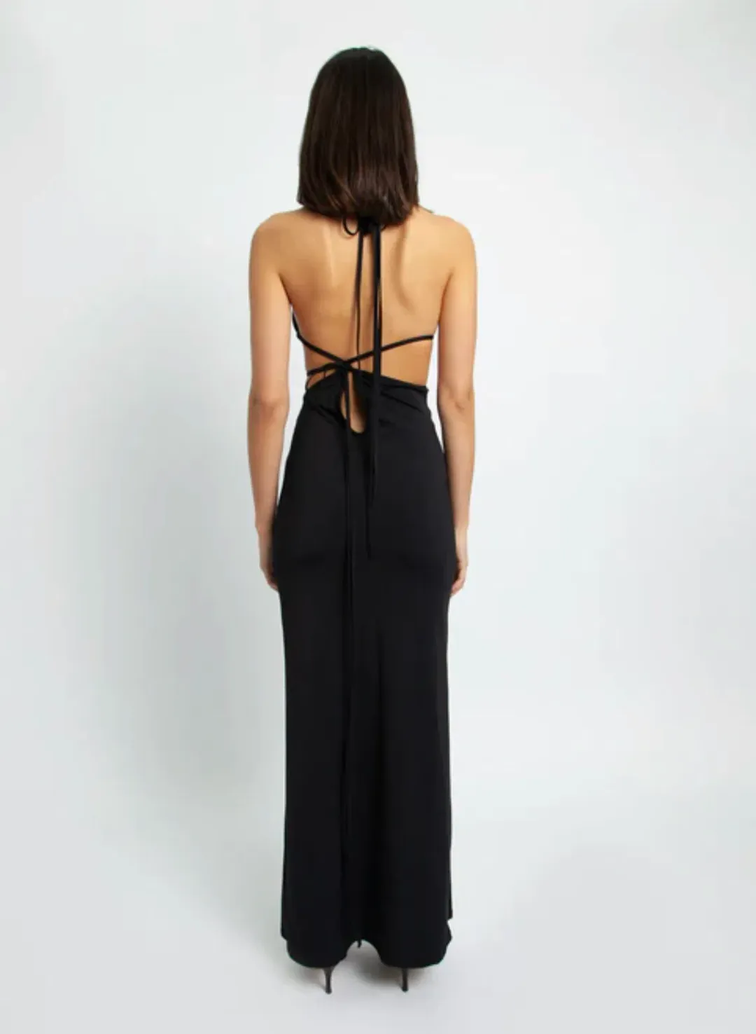 Christopher Esber Displace Dress Black Size 6 / XS for rent on The Volte - main image