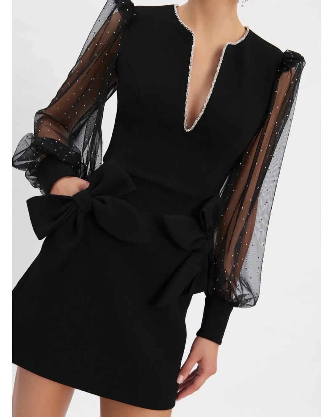 Rebecca Vallance Alyssa Mini Dress Black Size 8 for rent on The Volte - main image