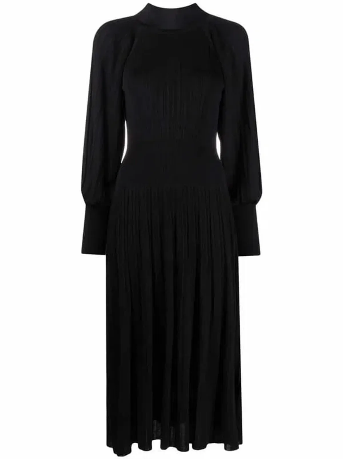 Zimmermann Long Sleeve Pleated Midi Dress Black Size 0 / Au 8 - Image 3