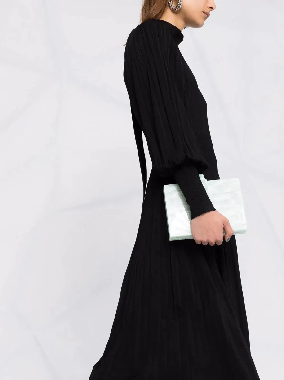 Zimmermann Long Sleeve Pleated Midi Dress Black Size 0 / Au 8 - Image 2