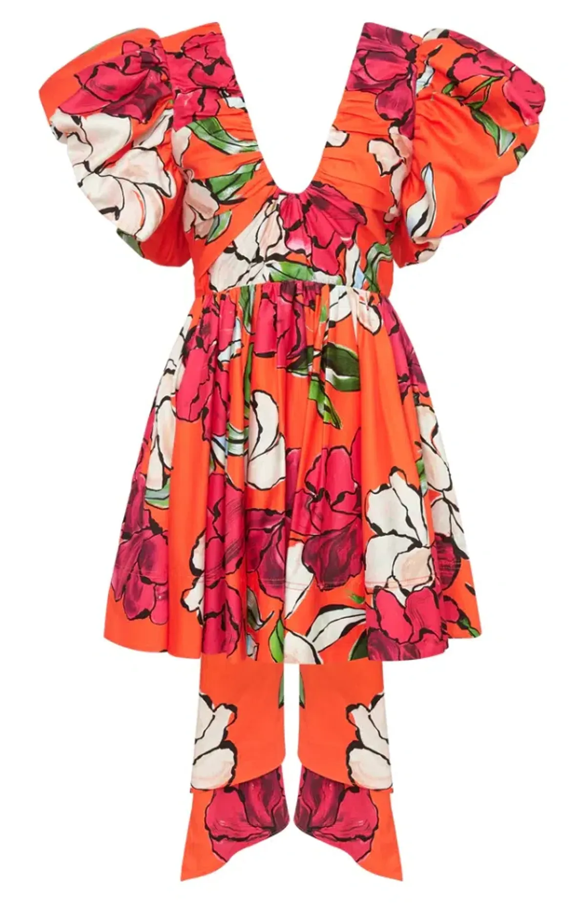 Aje Gretta Bow Back Mini Dress in Vivid Camellia Print Size 14 - Image 4