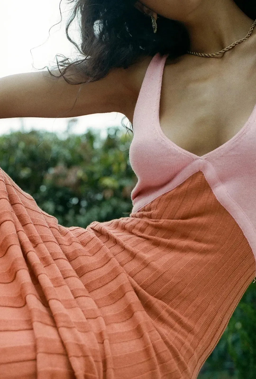 Andean Collective Tamika Dress Coral Block Size XS / AU 6 for rent on The Volte - main image