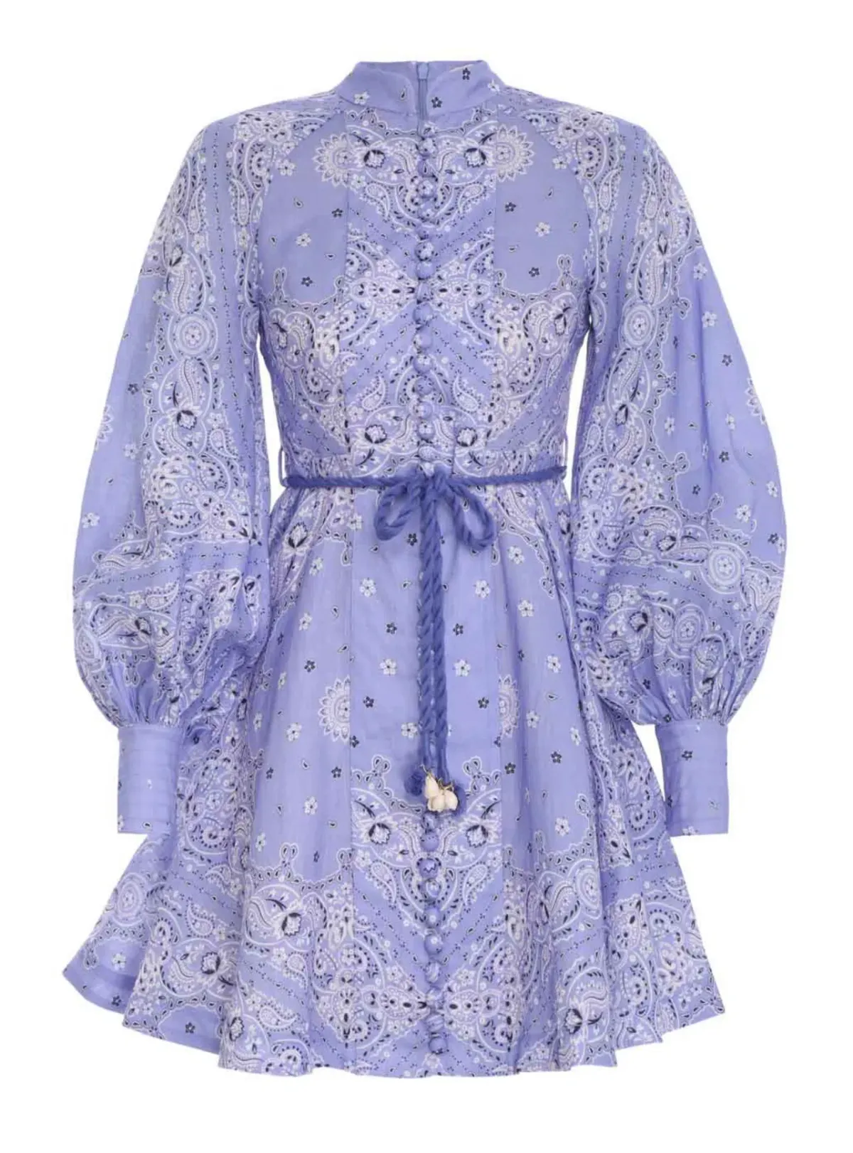 Zimmerman Violet Button Up Mini Dress in Cornflower Bandana Print Size 1 / Au 10 - Image 7
