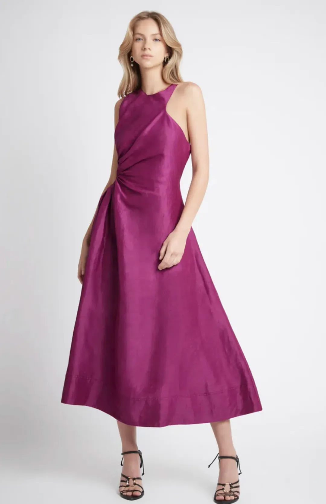 Aje Chateau Cut Out Dress Fuchsia Size 8 for rent on The Volte - main image