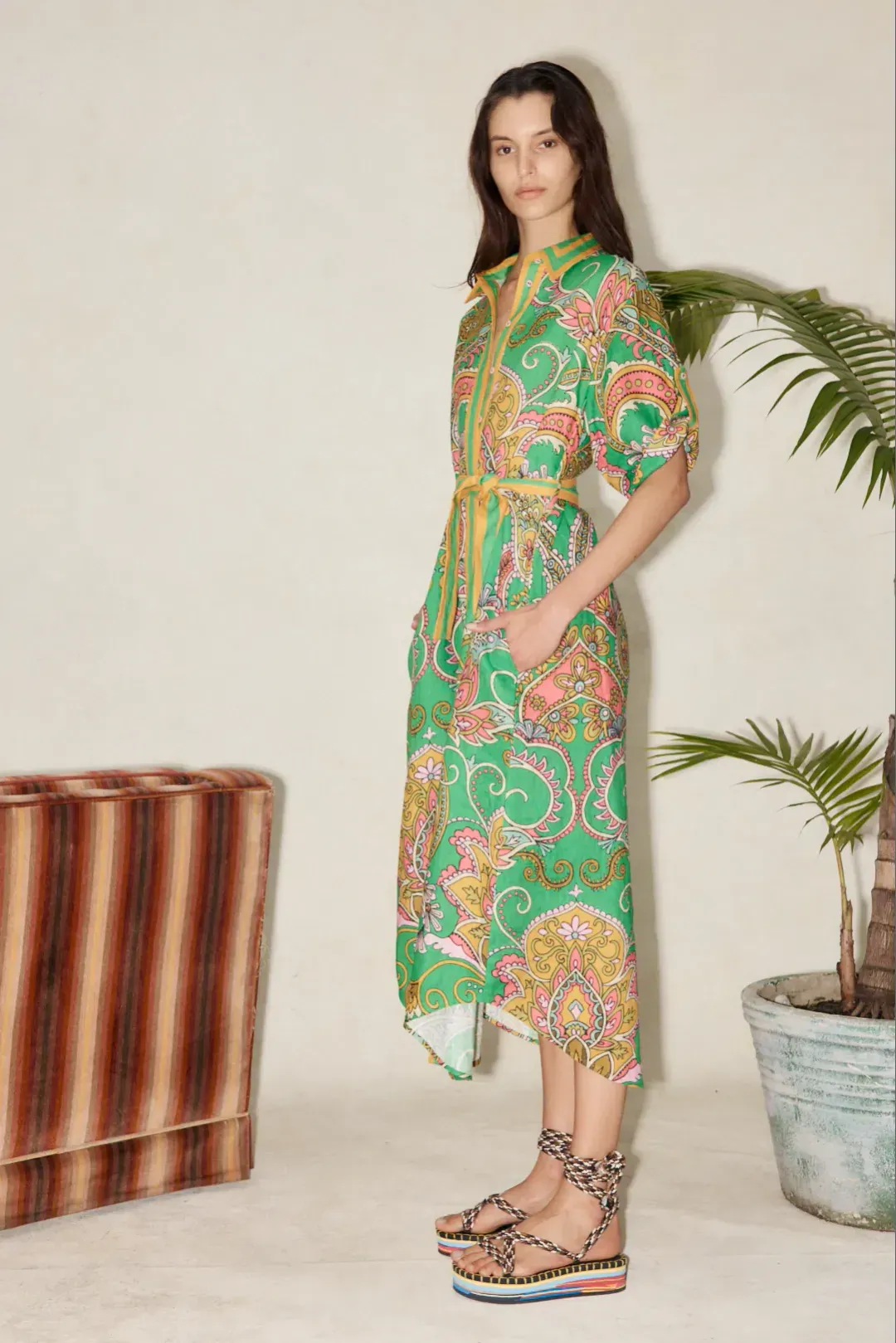 Alemais - Marion Shirt Dress Print - Size 12 for rent on The Volte - main image