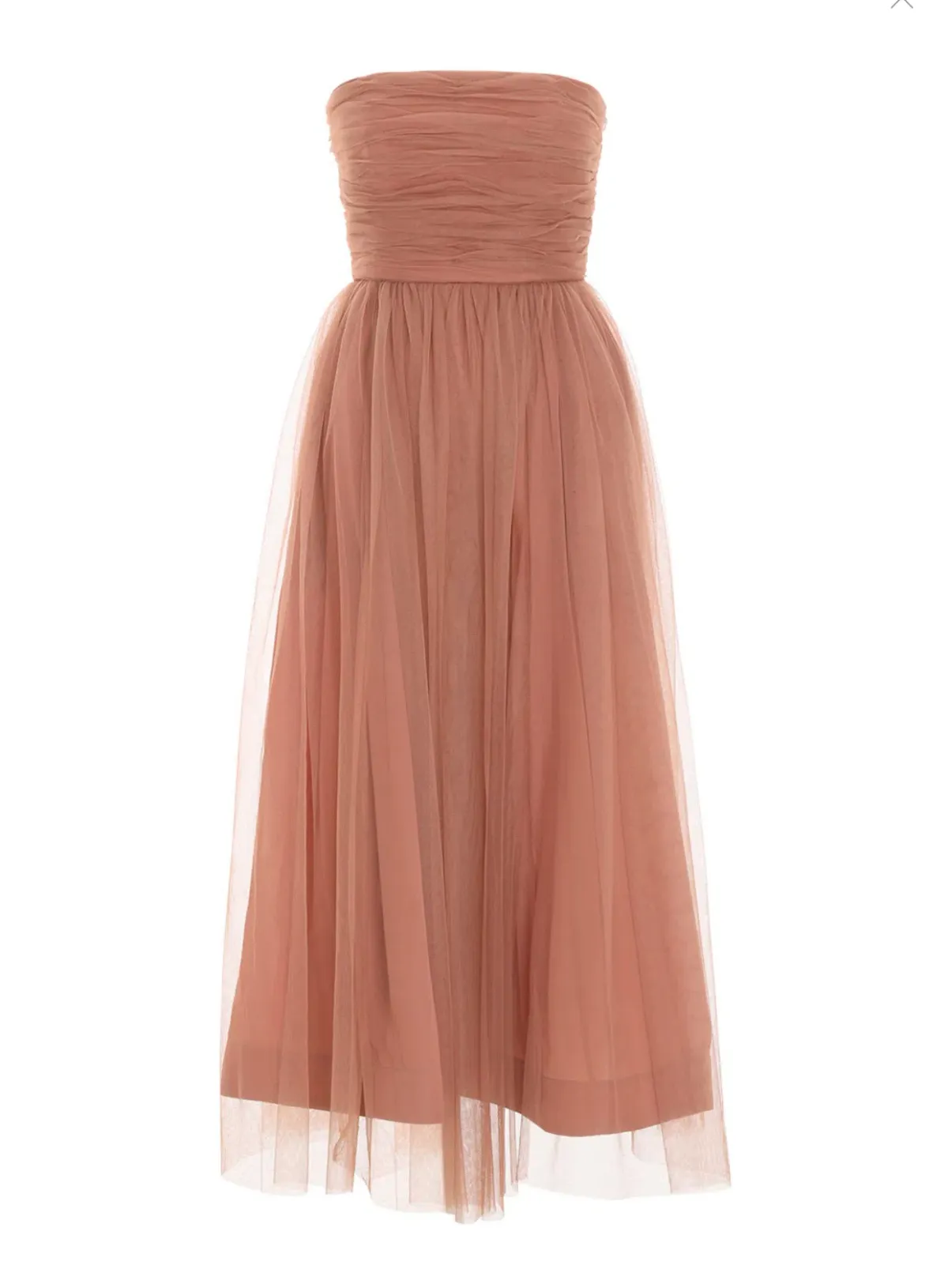 Zimmermann Lipstick Tulle Strapless Midi Dress in Lipstick Nude Size 1/AU 10  - Image 3