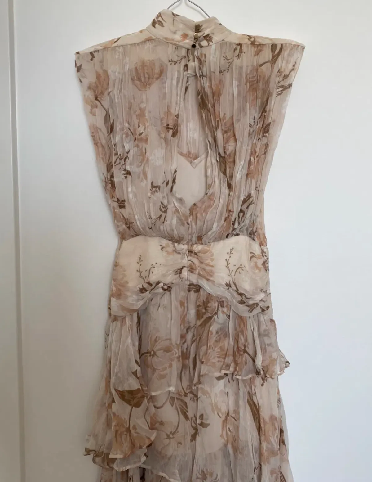 Shona Joy Nina Midi Dress Blush/Multi Size 8 - Image 4