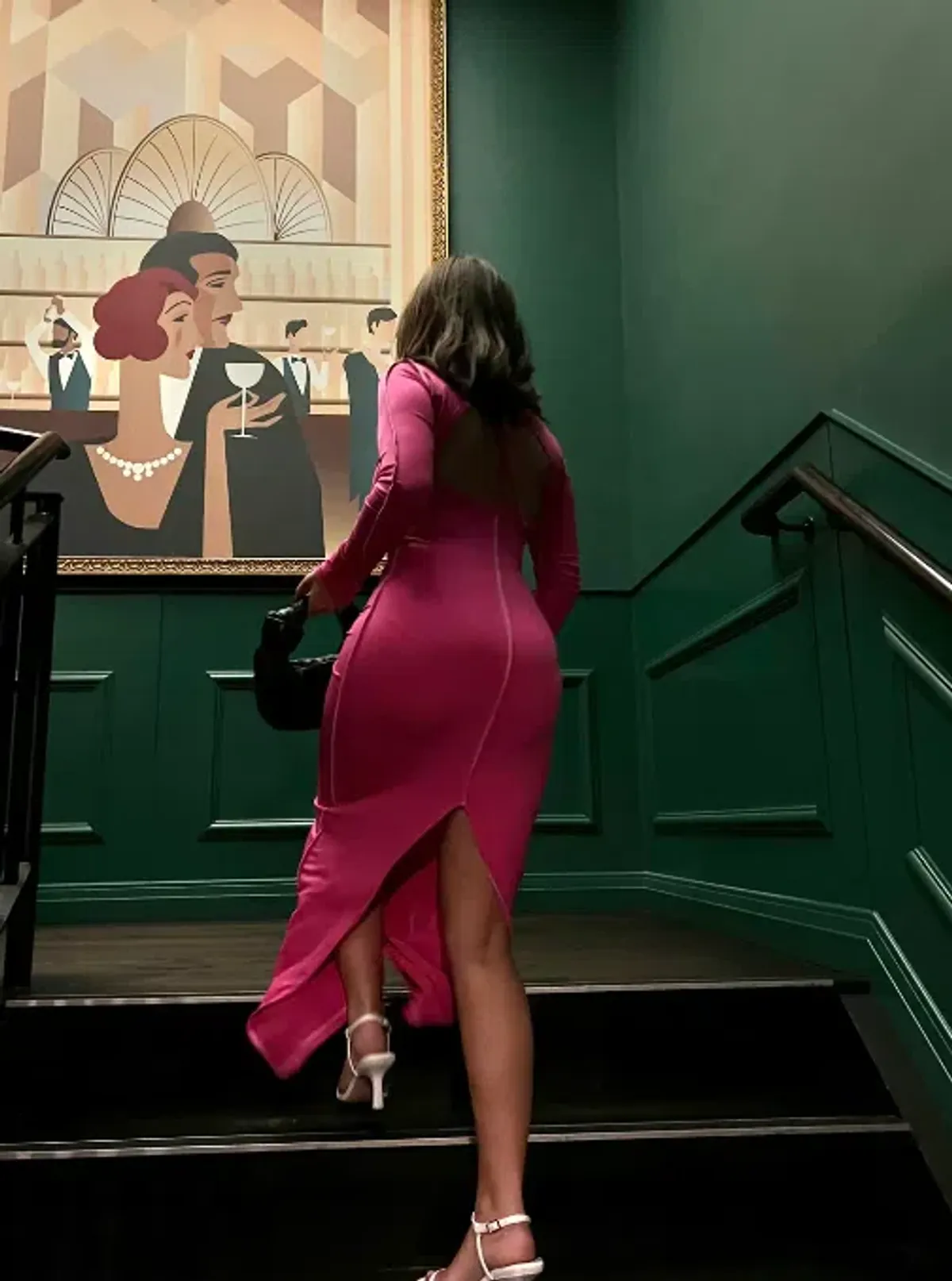 Odysseus & Penelope Neon Pink Contrast Maxi Dress Pink Size AU 6  - Image 3