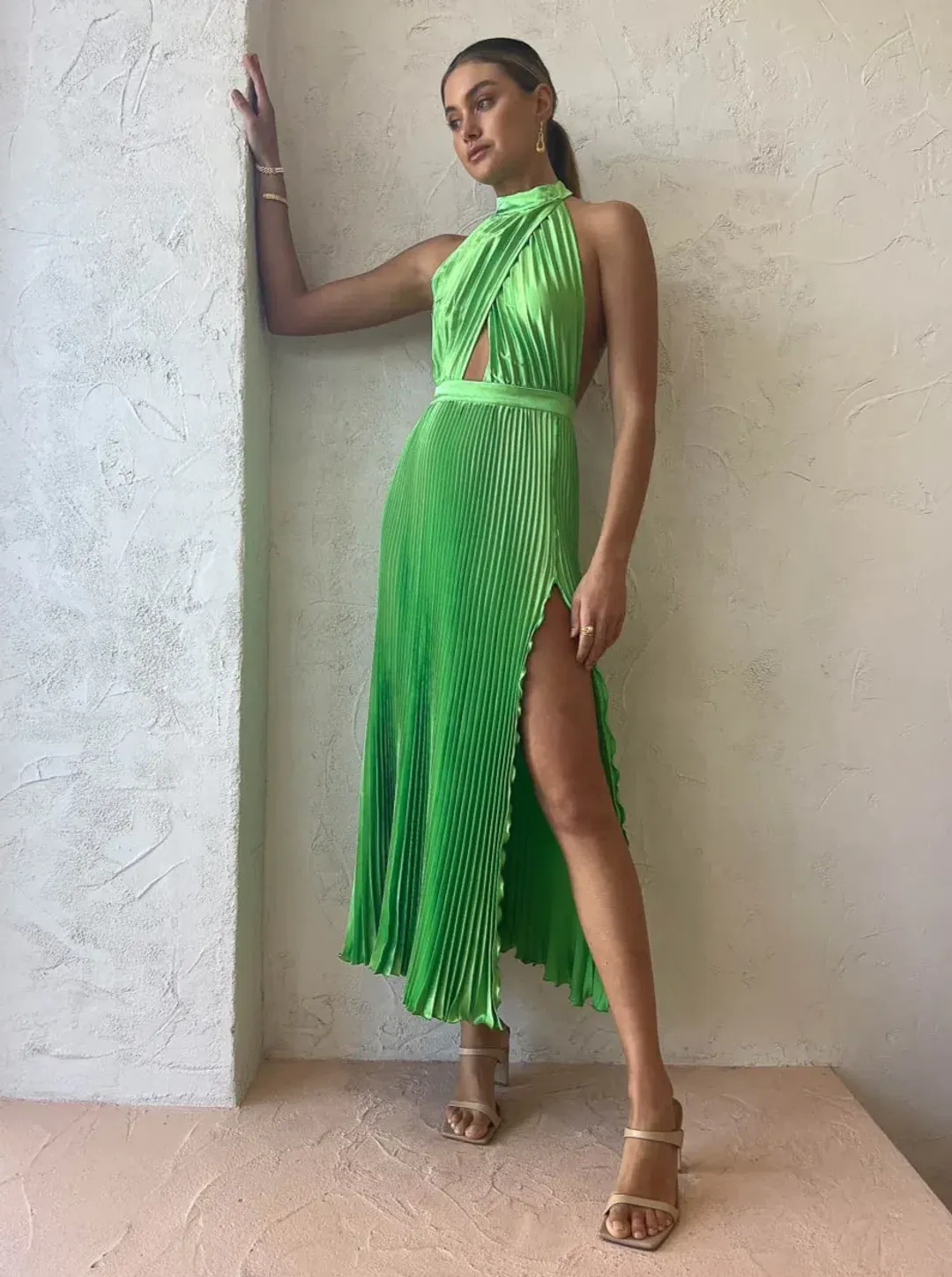 L'Idee Renaissance Dress Neon Lime Size AU 8 for rent on The Volte - main image