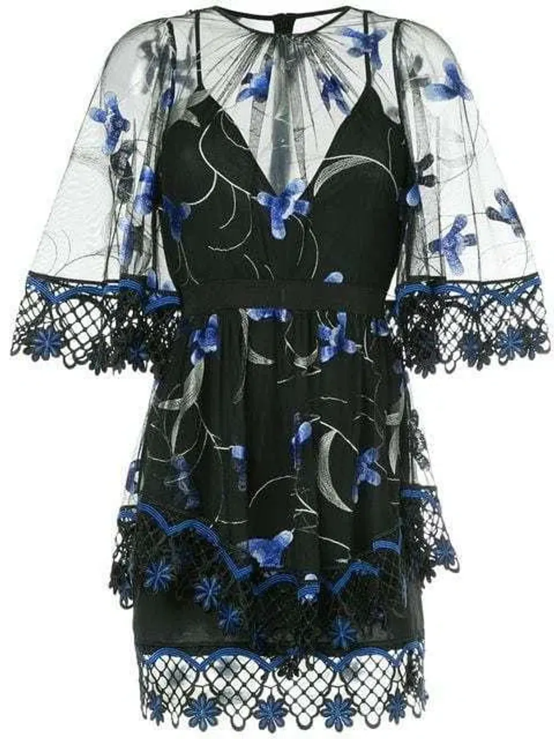 Alice McCall Wish You Were Here Black Blue Floral Size 8 for rent on The Volte - main image