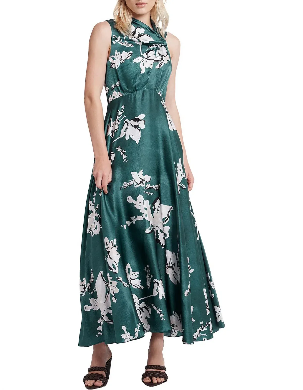 Aje Efflorescent Midi Dress Green Size 6 - Image 1