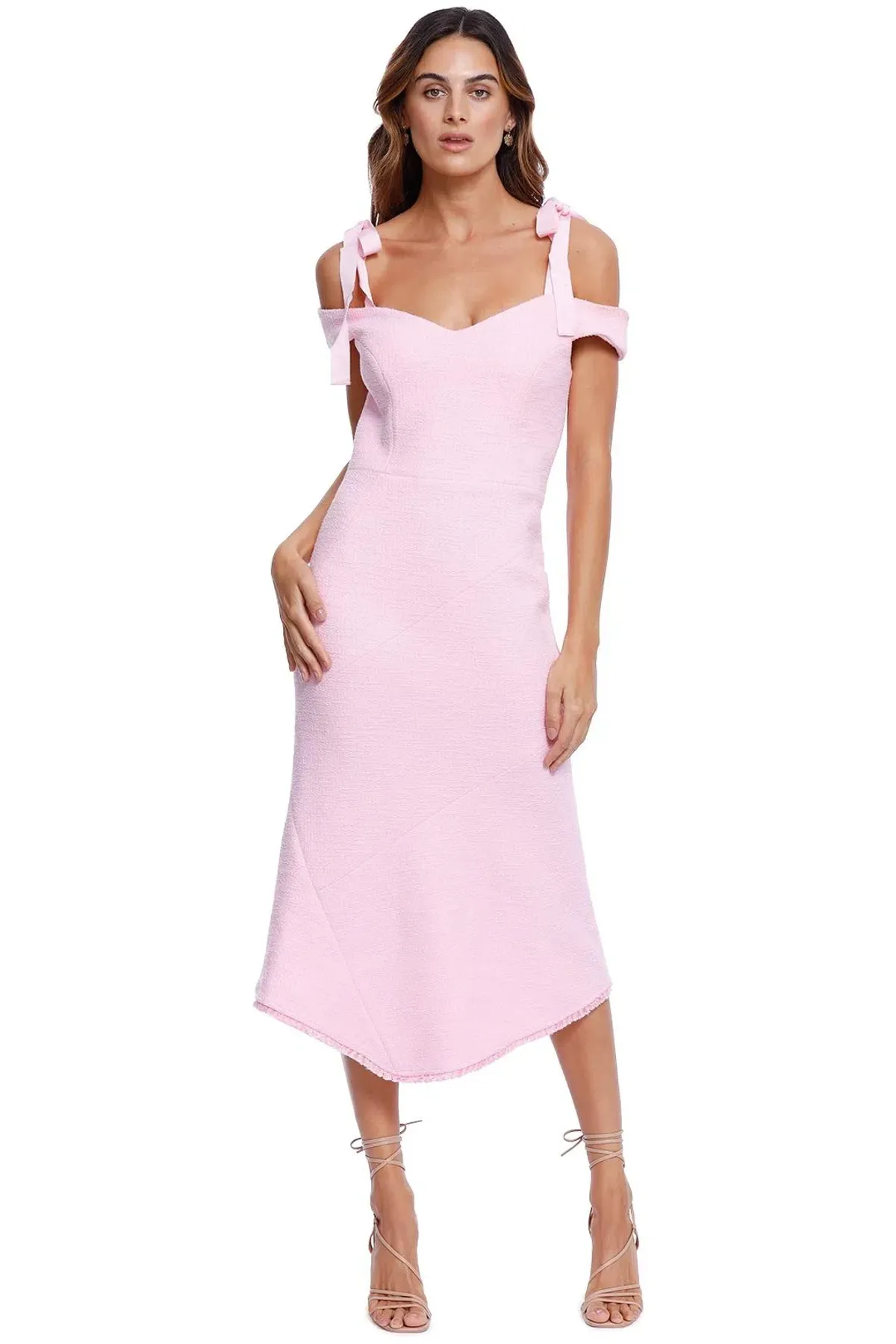Rebecca Vallance Garance Midi Dress Pink Size 10 - Image 1