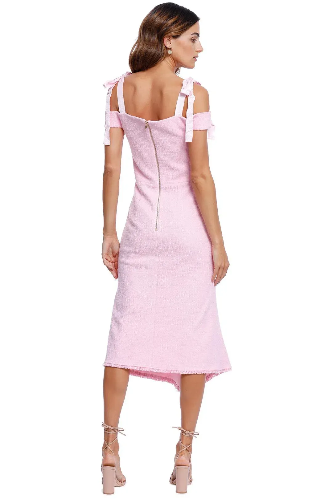 Rebecca Vallance Garance Midi Dress Pink Size 10 for rent on The Volte - main image