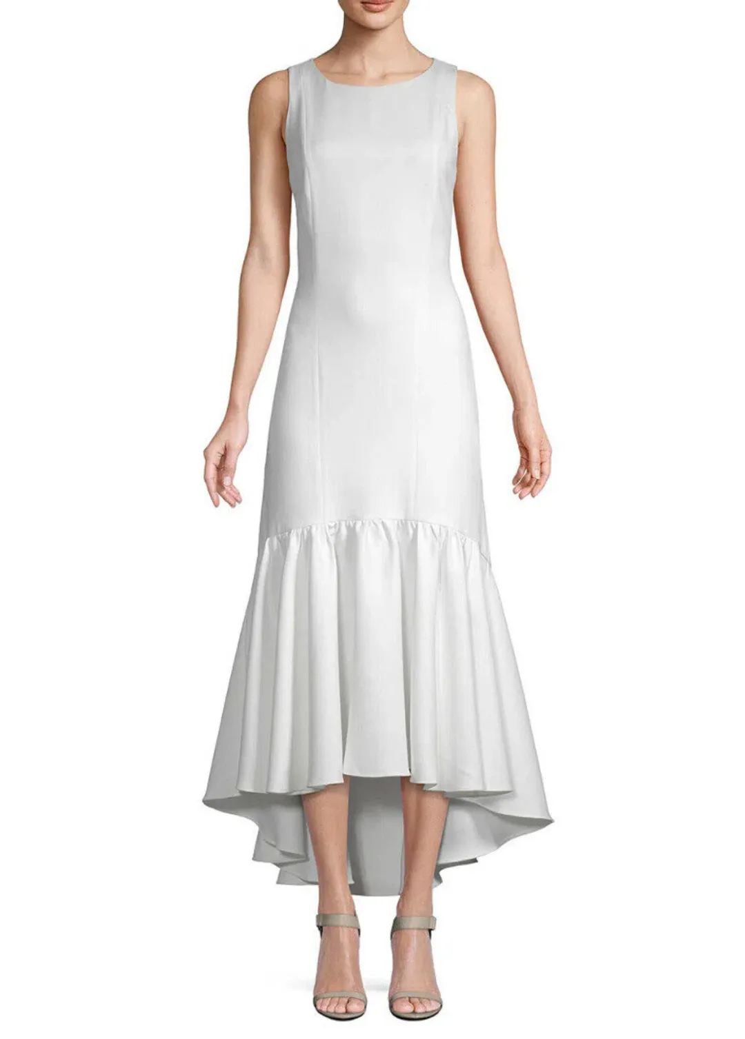 White Story Amani Frill Hem Dress in White Size 10 for rent on The Volte - main image