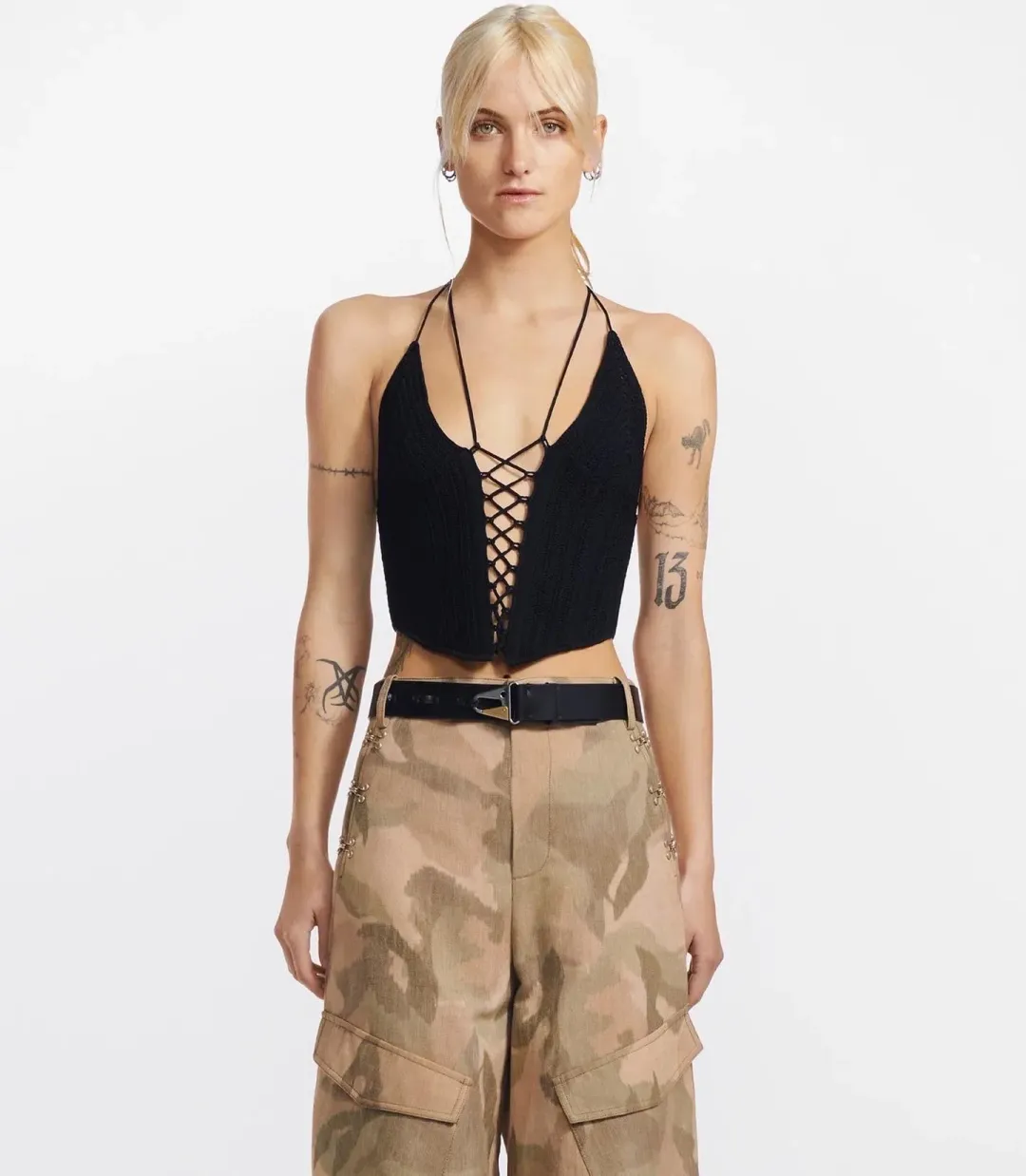 Dion Lee  Crochet Tie Corset Black Size S / Au 8 for rent on The Volte - main image