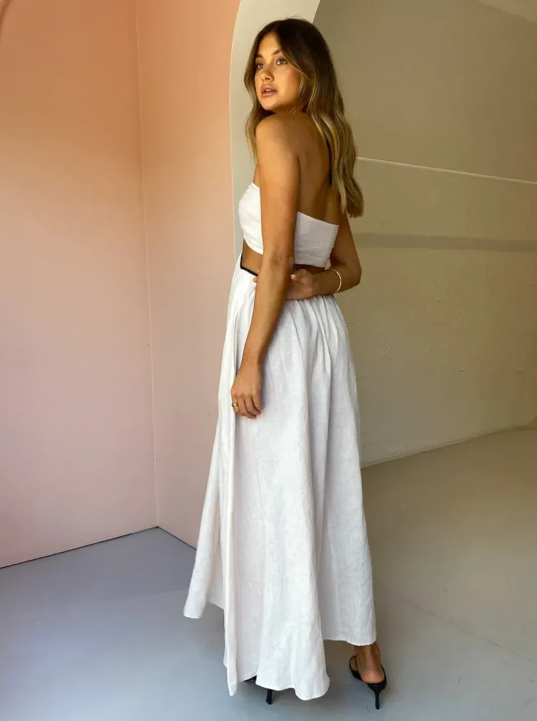  Bec & Bridge Noelle Cut Out Maxi Dress in Natural Size 8 / S for rent on The Volte - main image