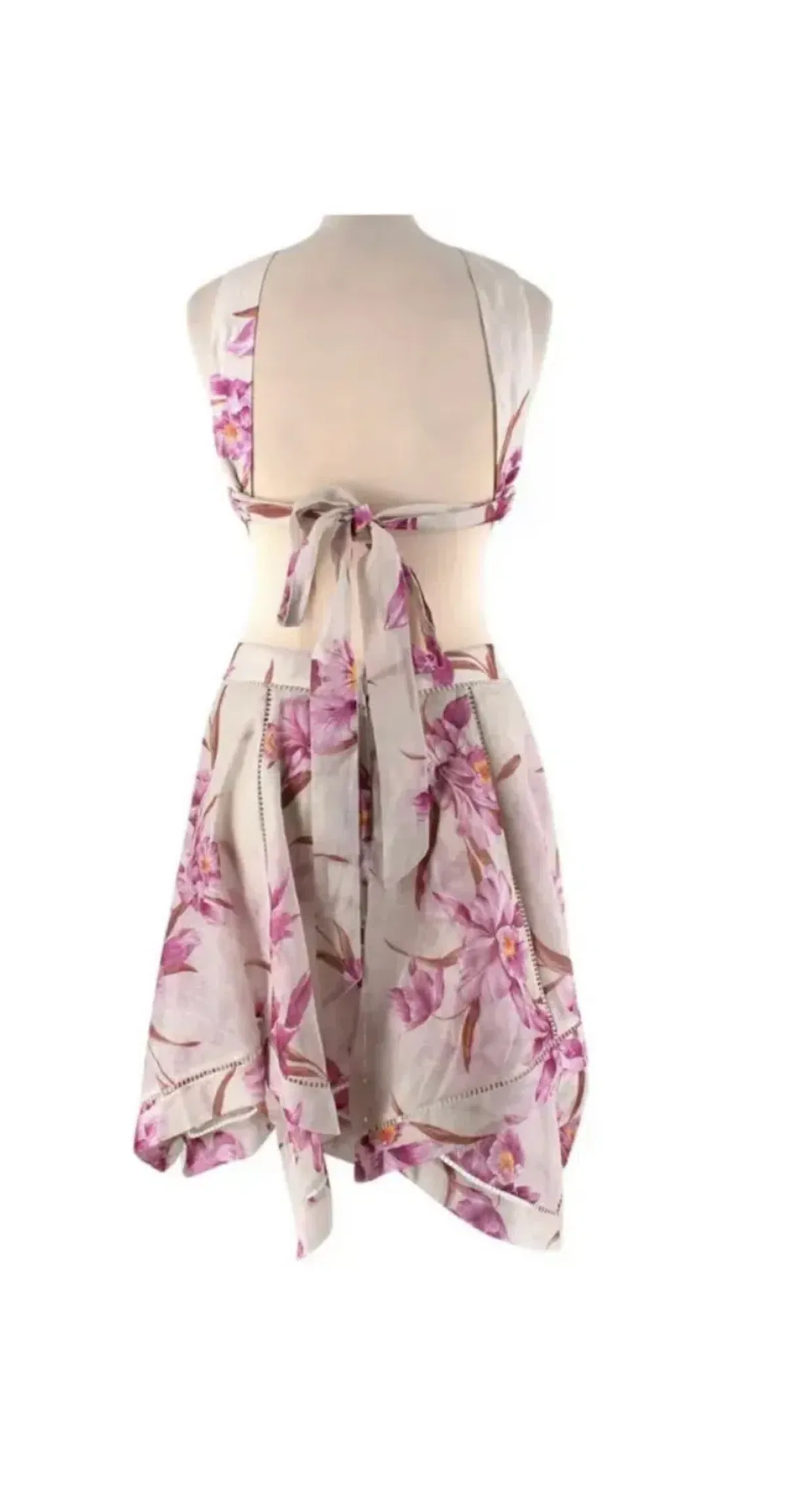 Zimmermann corsage floral print scarf mini dress size 2 - Image 4