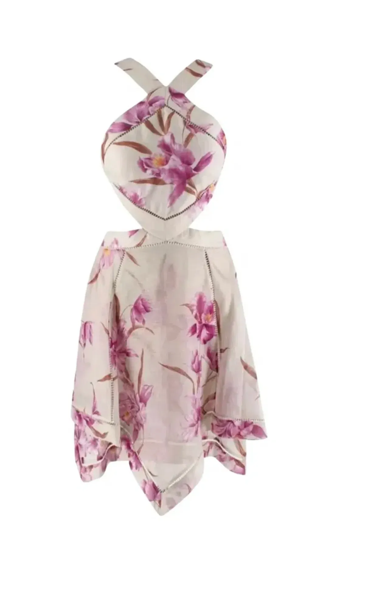 Zimmermann corsage floral print scarf mini dress size 2 - Image 3