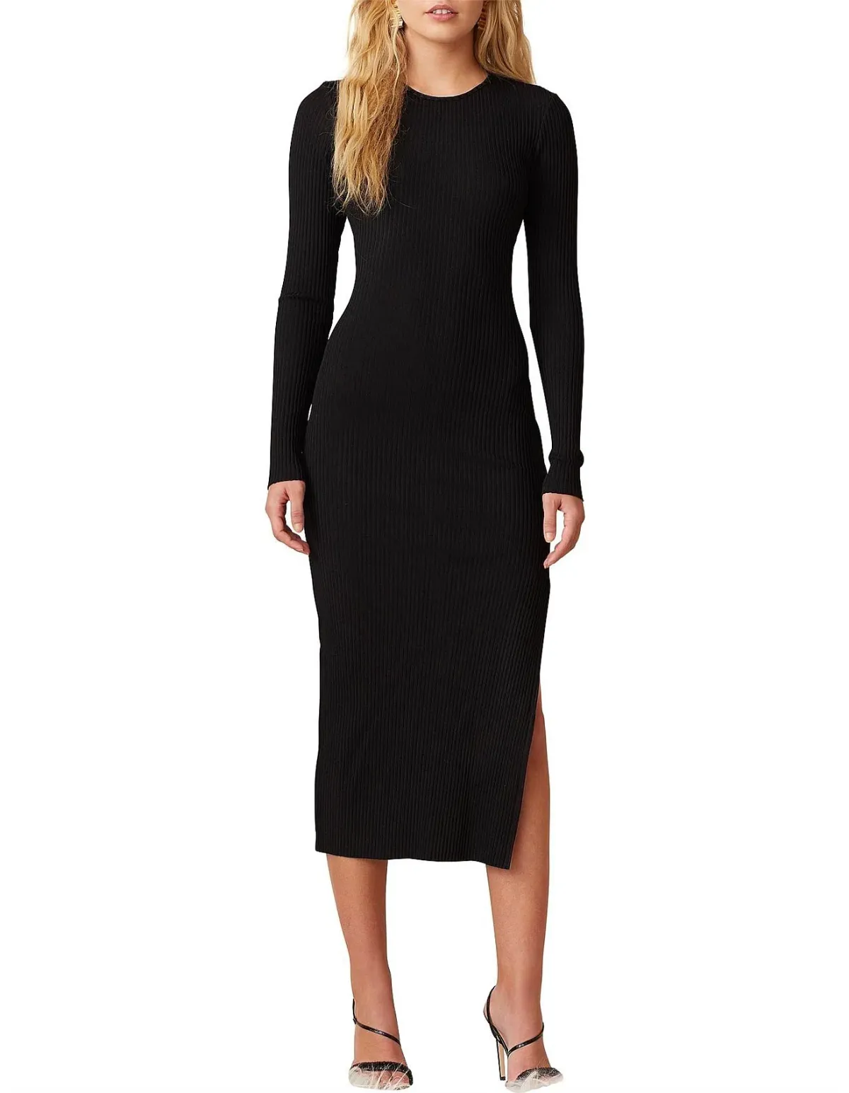 Bec & Bridge Danika Black long Sleeve Midi Dress Size 12 - Image 1