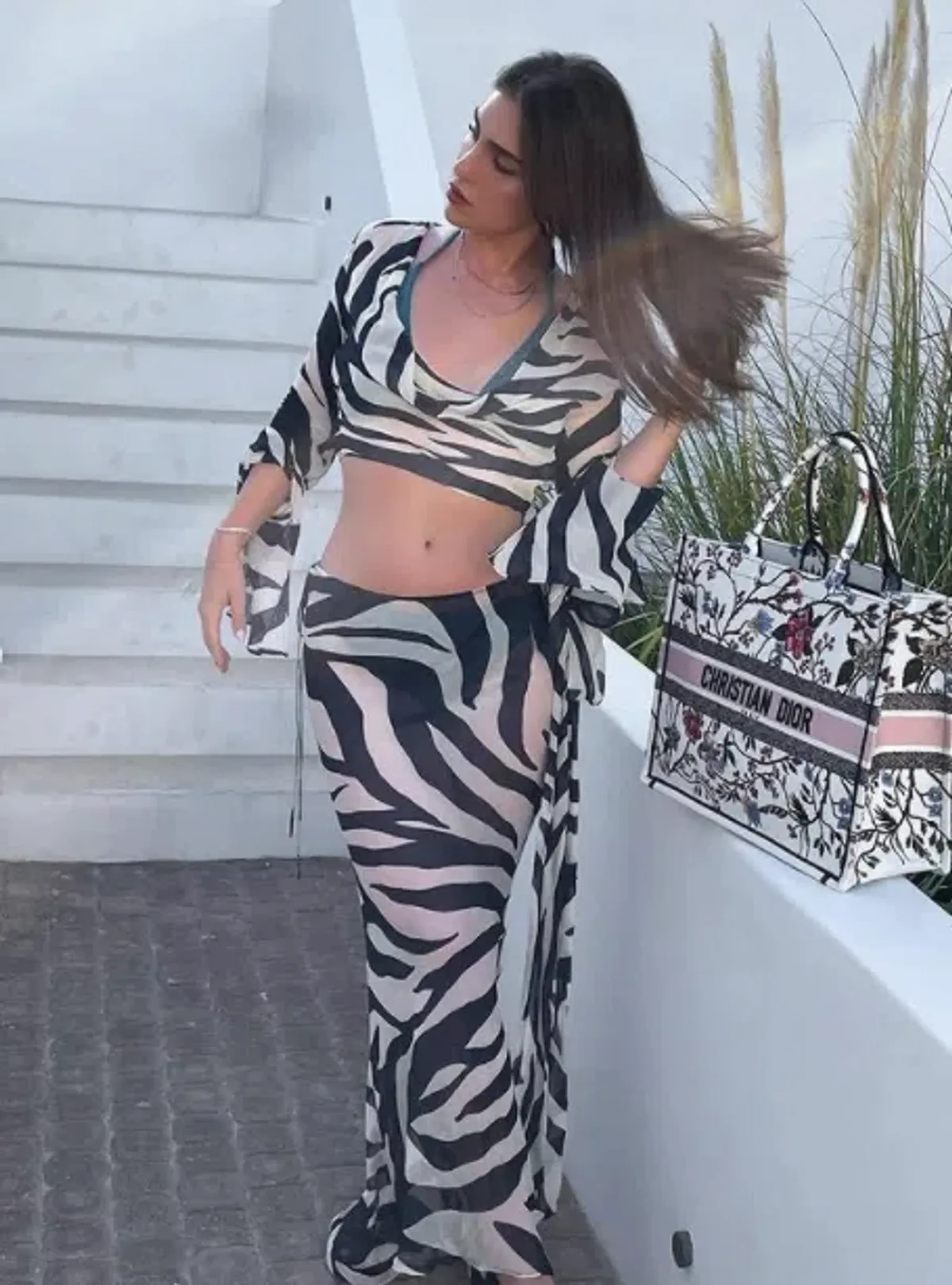 Rat & Boa Lazure Skirt and Blouse Set Print Size 10 - Image 3