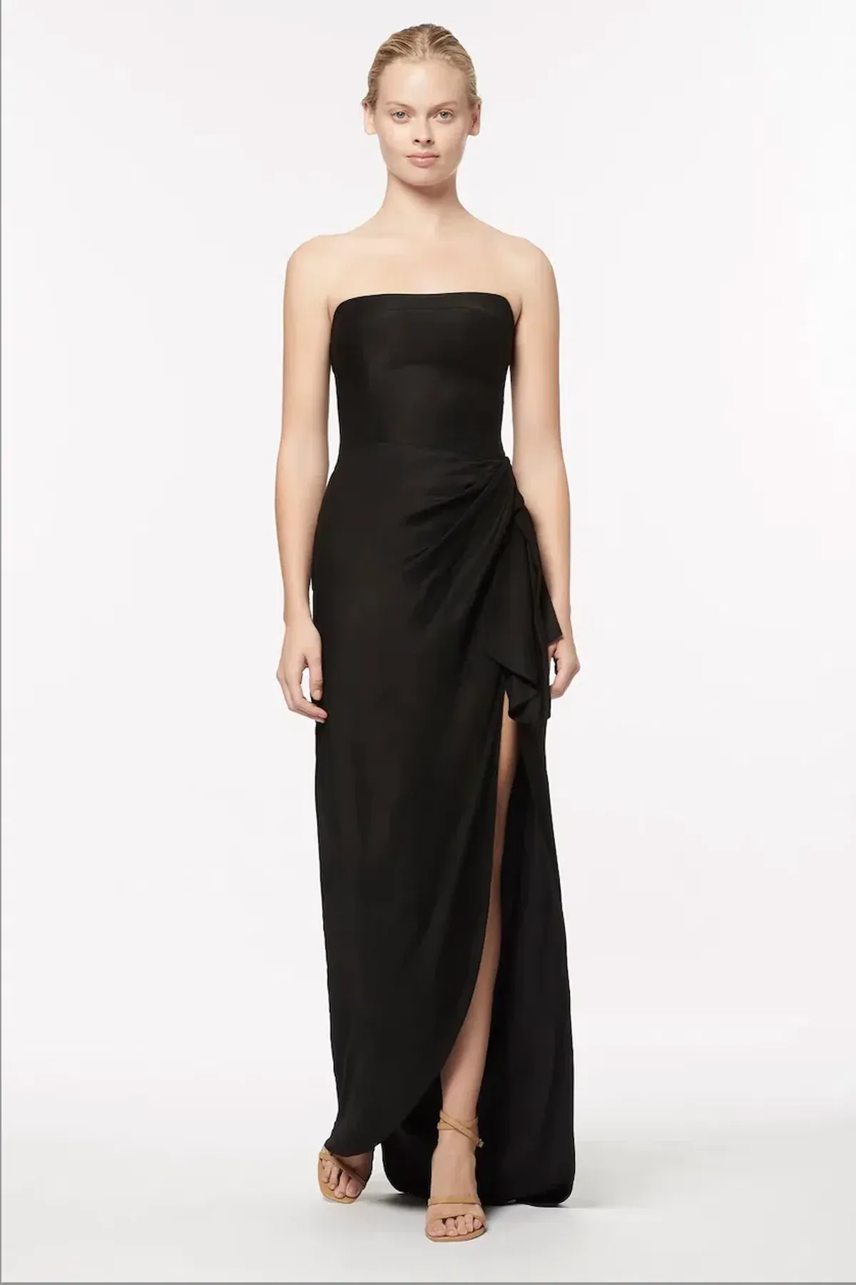 Manning Cartell Asymmetrical Games Strapless Gown Black Size 6 - Image 1