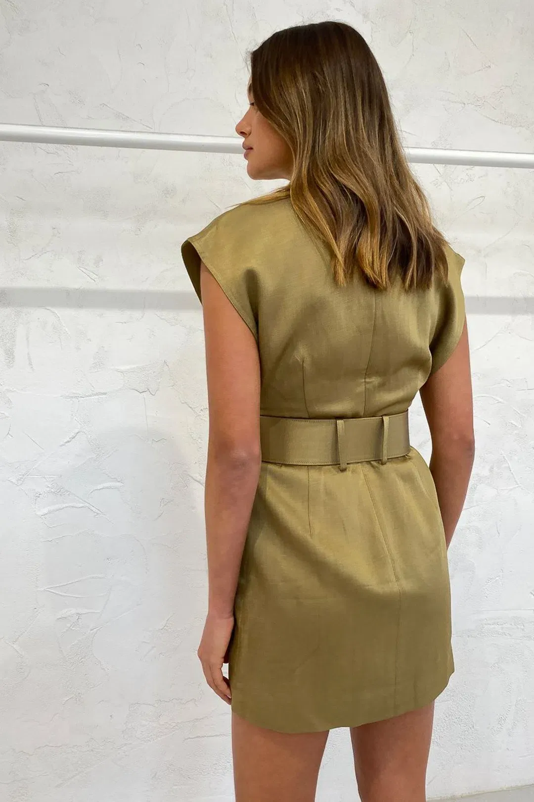 Shona Joy Bonita Dress Khaki Size 6 for rent on The Volte - main image