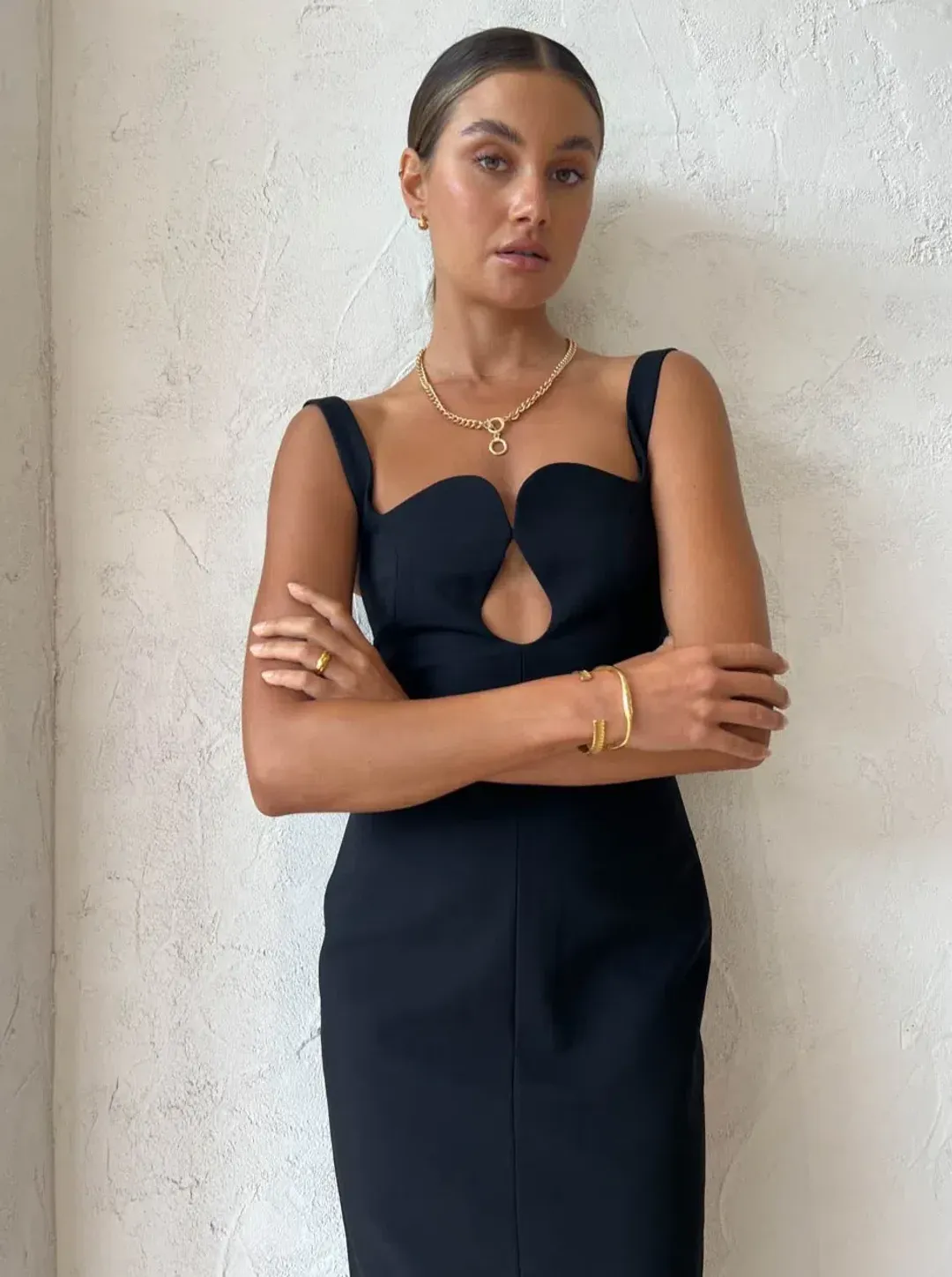 Camilla & Marc Brixton Black Midi Dress Black Size 10 for rent on The Volte - main image