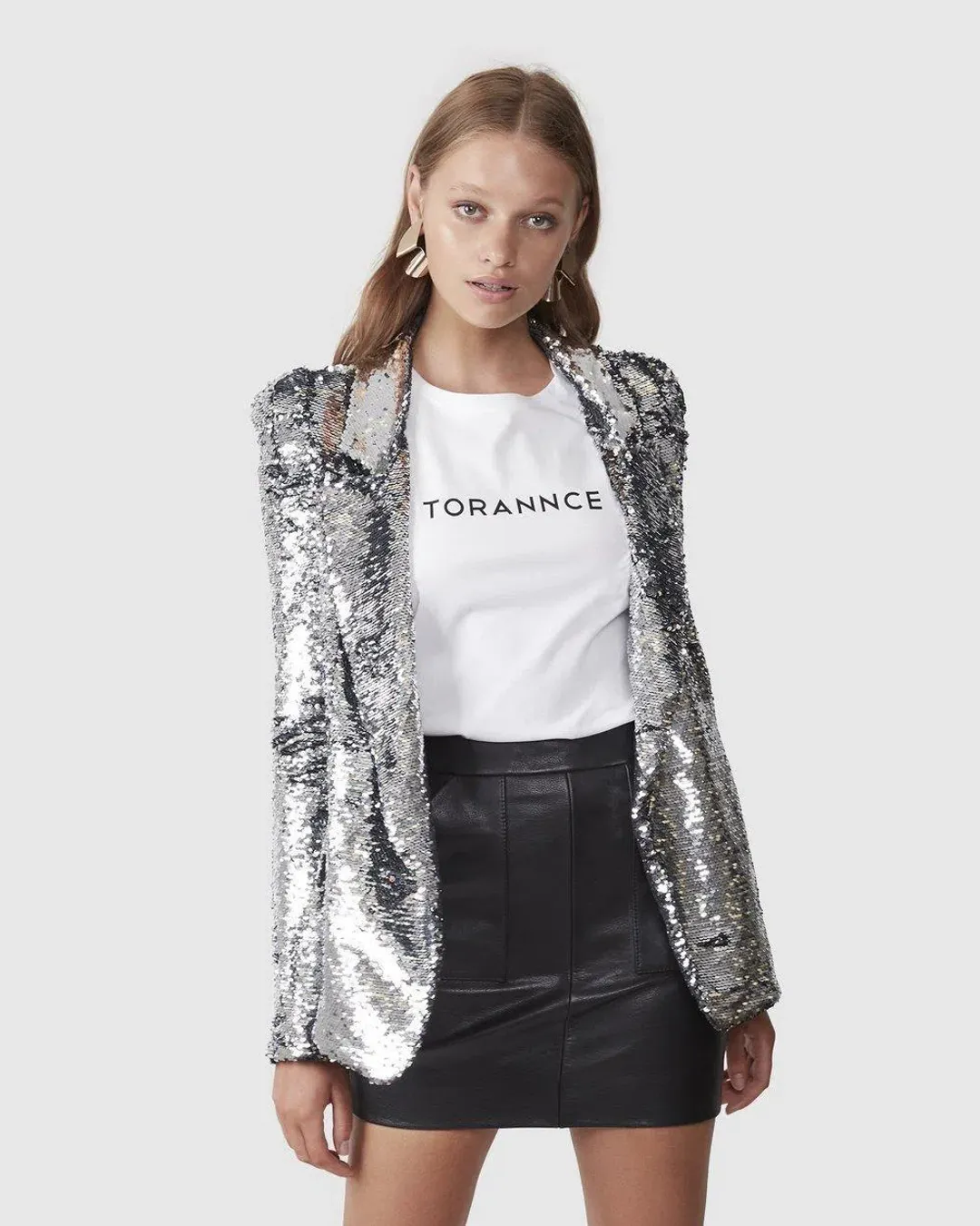 Torannce Shine Bright Jacket Silver Size 6 for rent on The Volte - main image