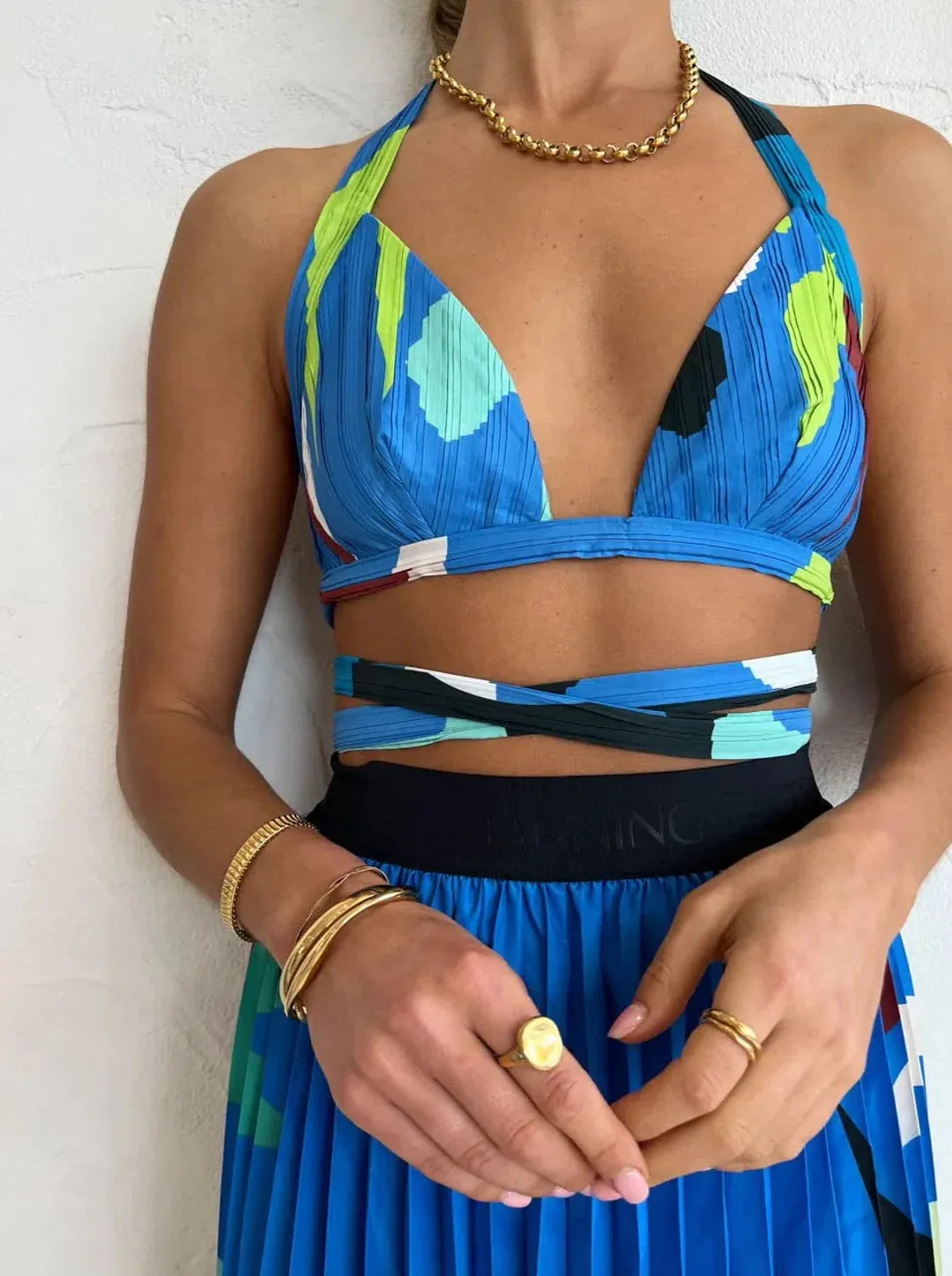 Manning Cartell Curtain Of The Moon Bralette and Skirt Set Mutli Size 8 for rent on The Volte - main image