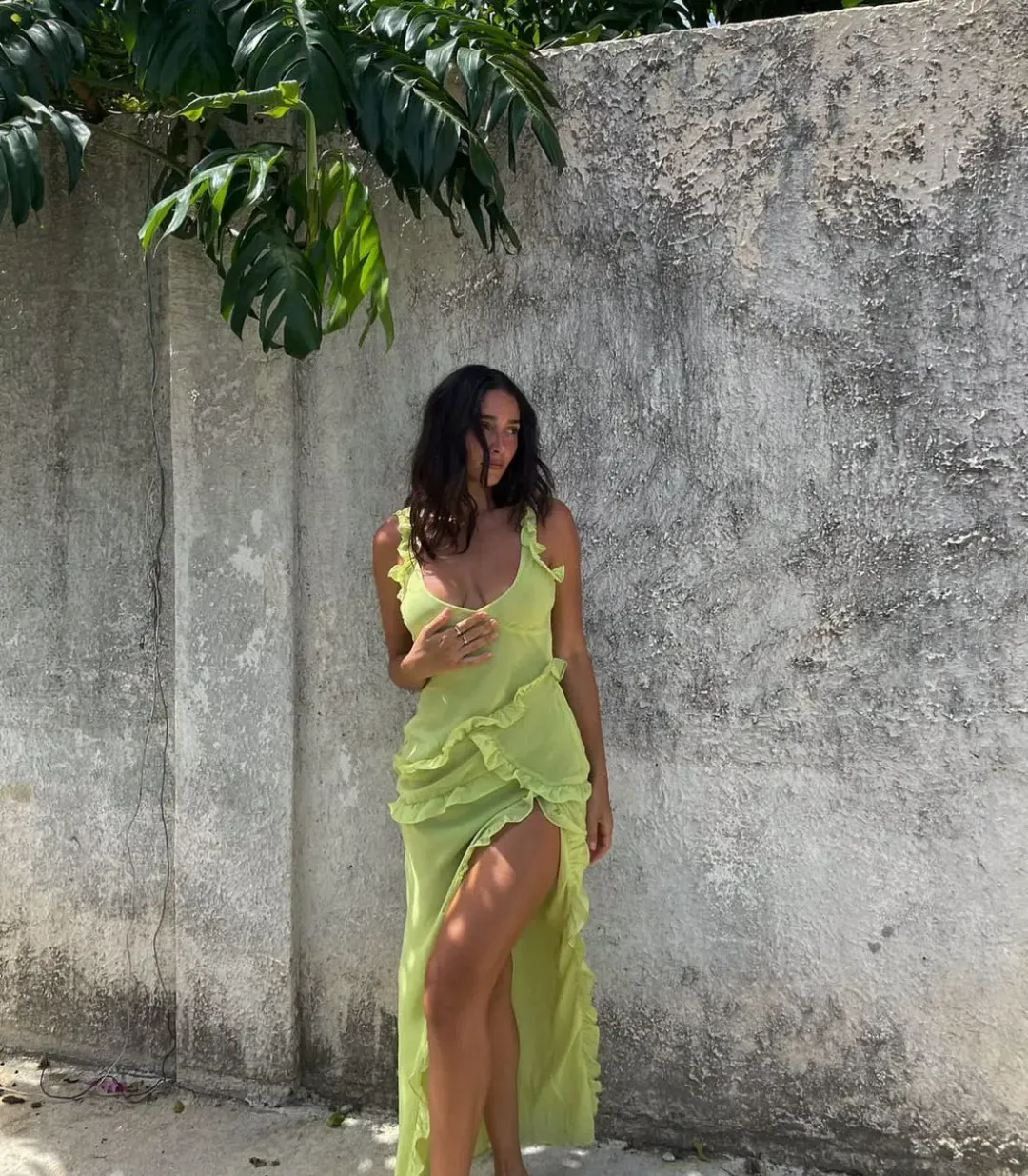 House of CB Pixie Ruffle Maxi Dress Green Size 8 for rent on The Volte - main image
