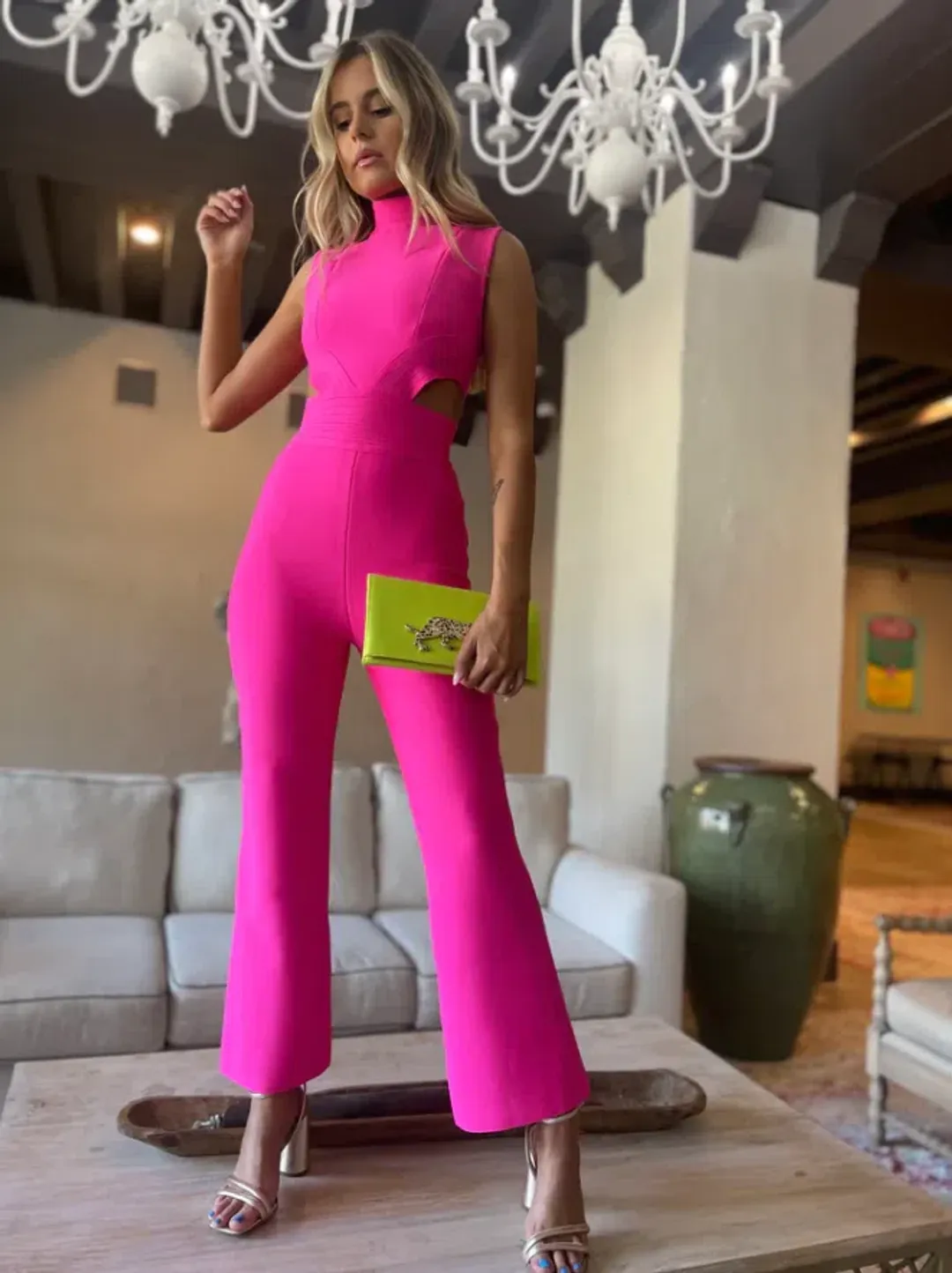 Elliatt Lambley Jumpsuit Pink Size 10 / M for rent on The Volte - main image