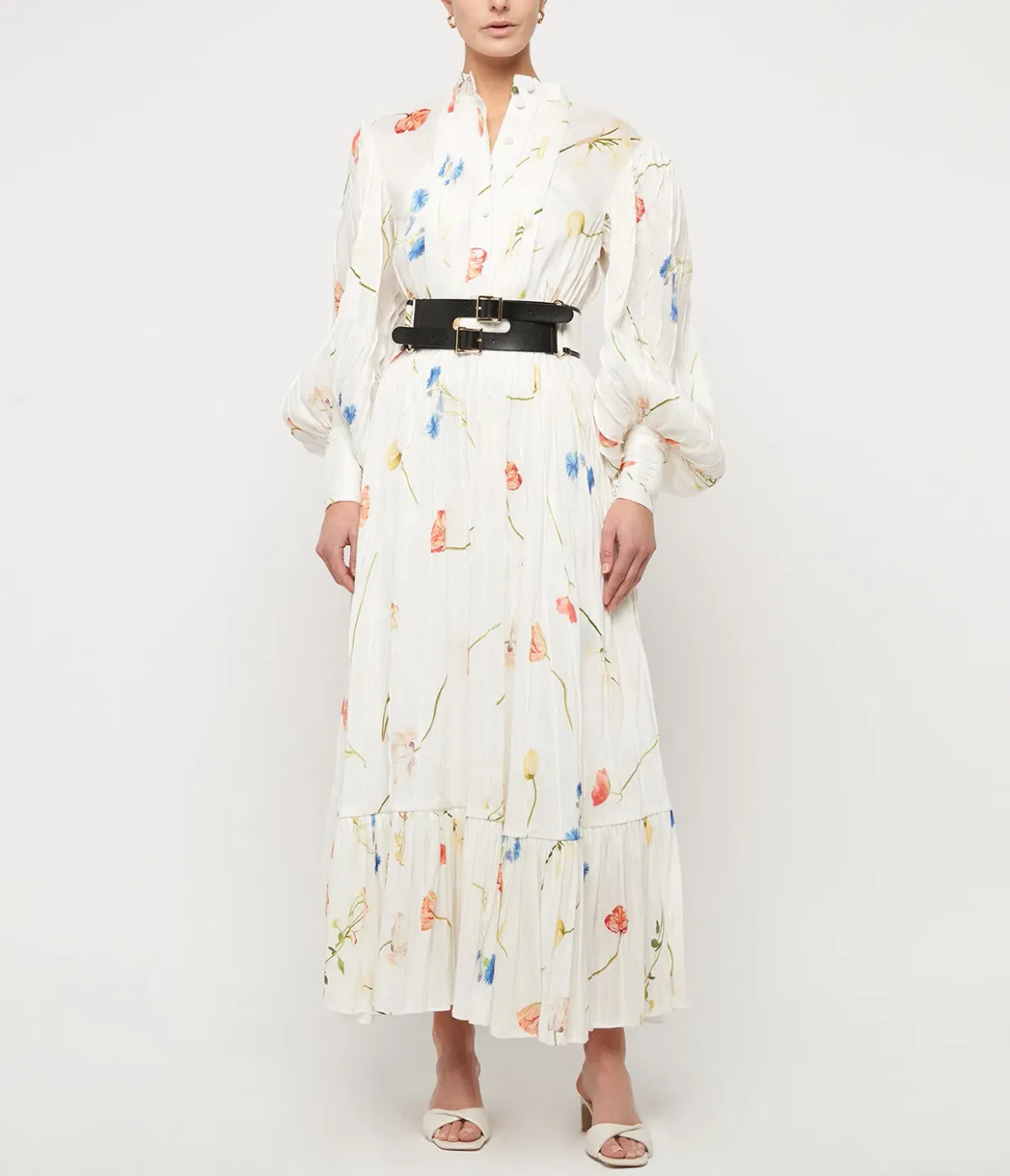 Leo Lin The Fields Silk Linen Dress White Size 8 - Image 1