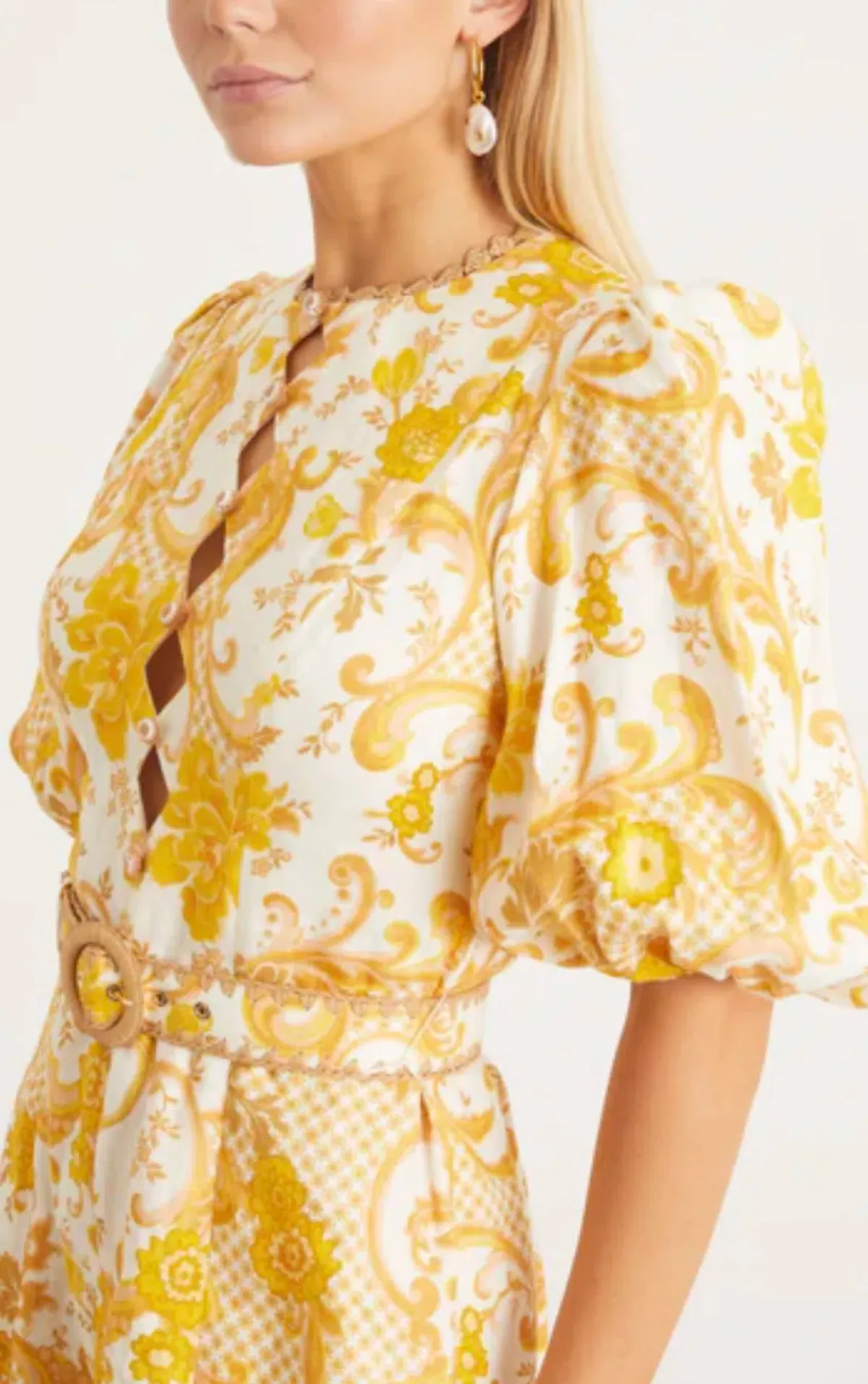 Zimmermann Postcard Mini Dress Yellow Size 1/ AU 10 - Image 2