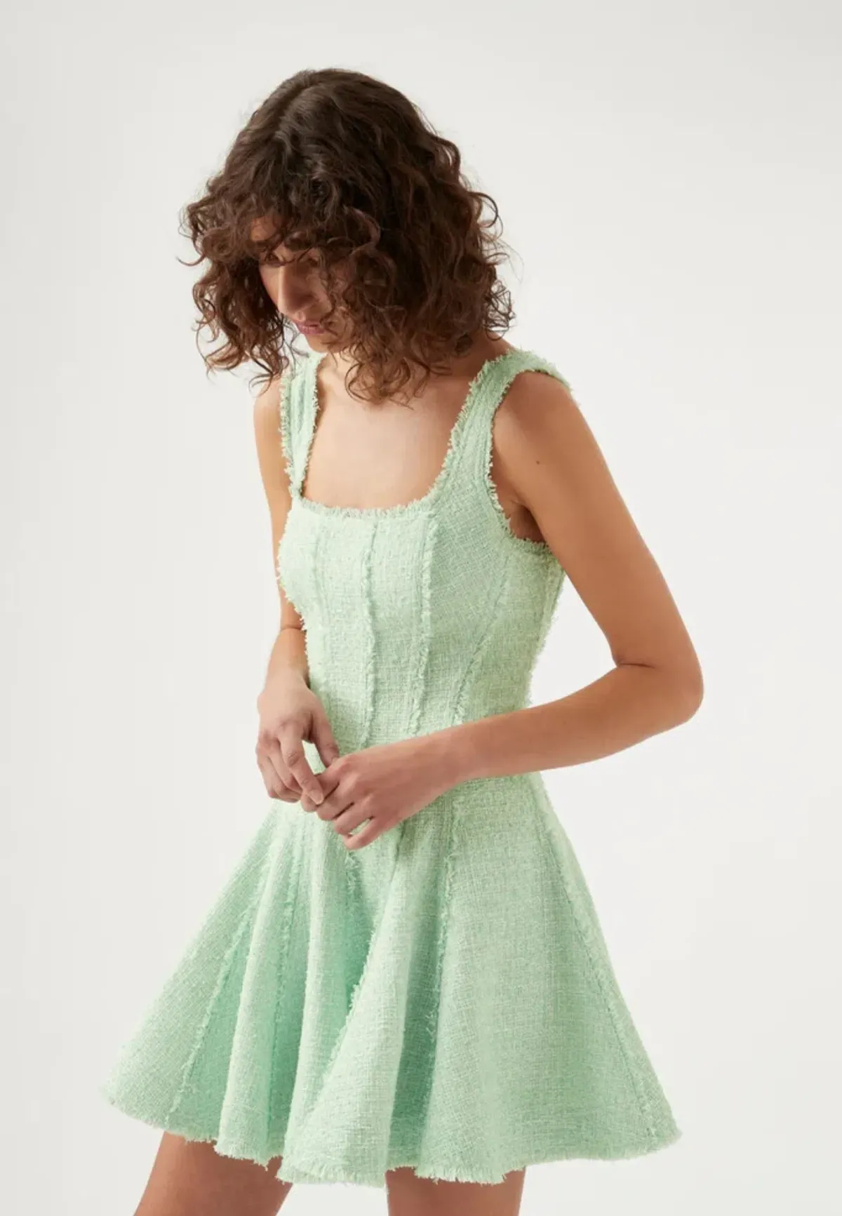 Aje Anais Boucle Mini Dress Mint Size 8 / S - Image 2