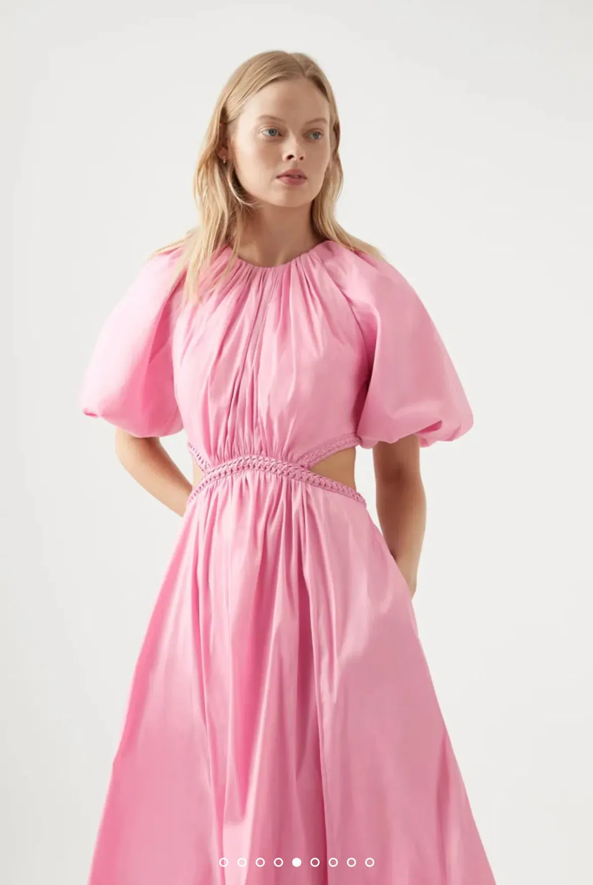 Aje Capucine Puff Sleeve Midi Dress Pink Size 6 / XS - Image 4