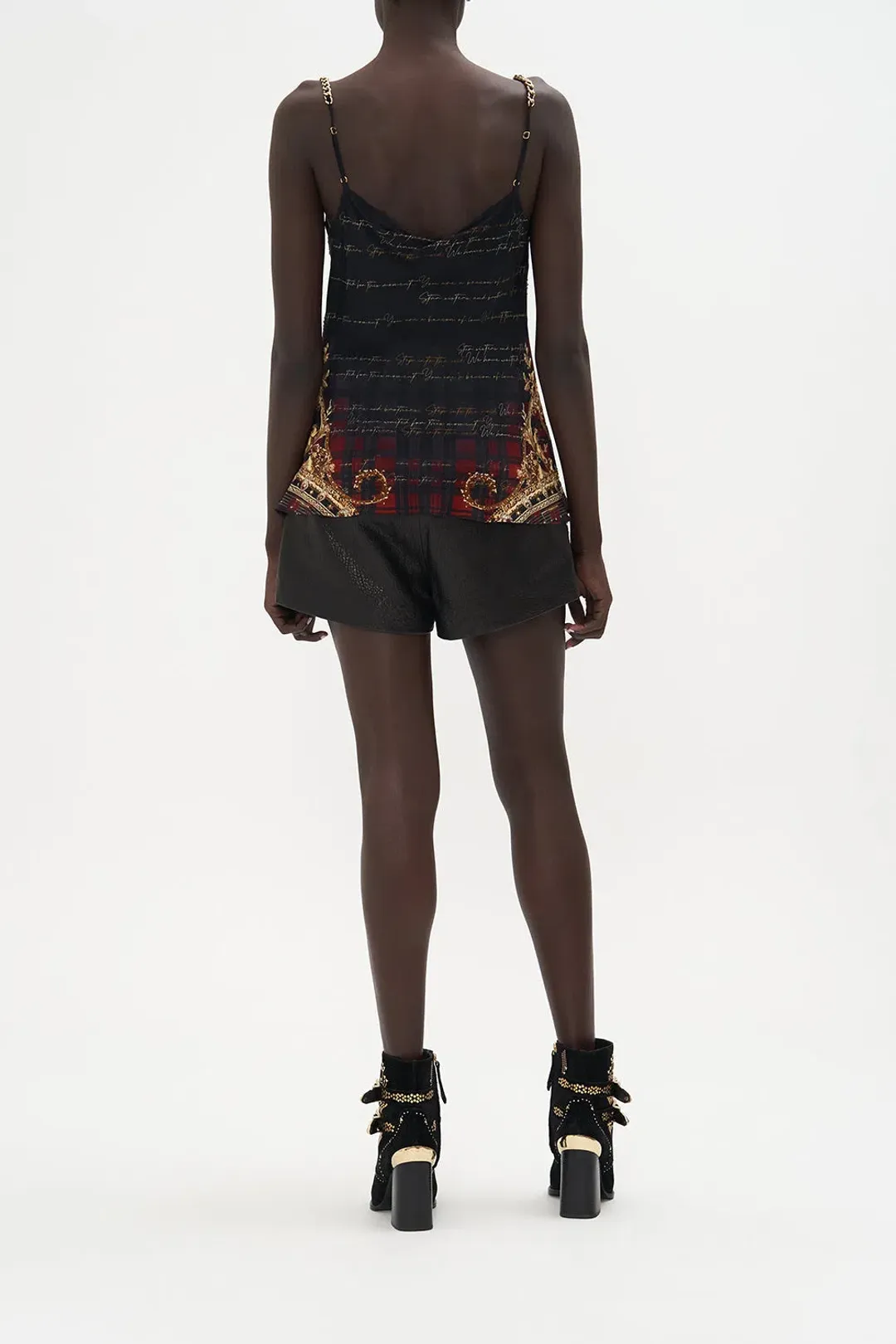 Camilla x Robbie Williams Bias Cami Top Black Print Size XL/Au 16 for rent on The Volte - main image